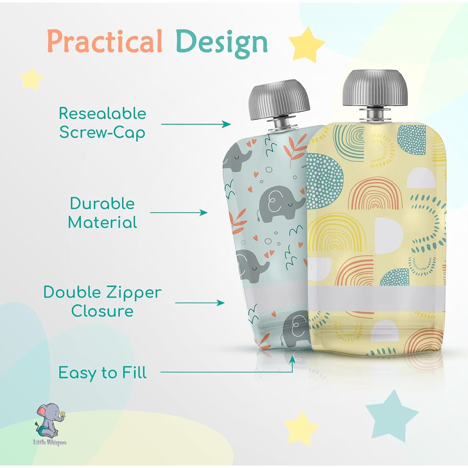 Bolsas Reutilizables para Comida de Bebé Little Whispers - 10 Unidades