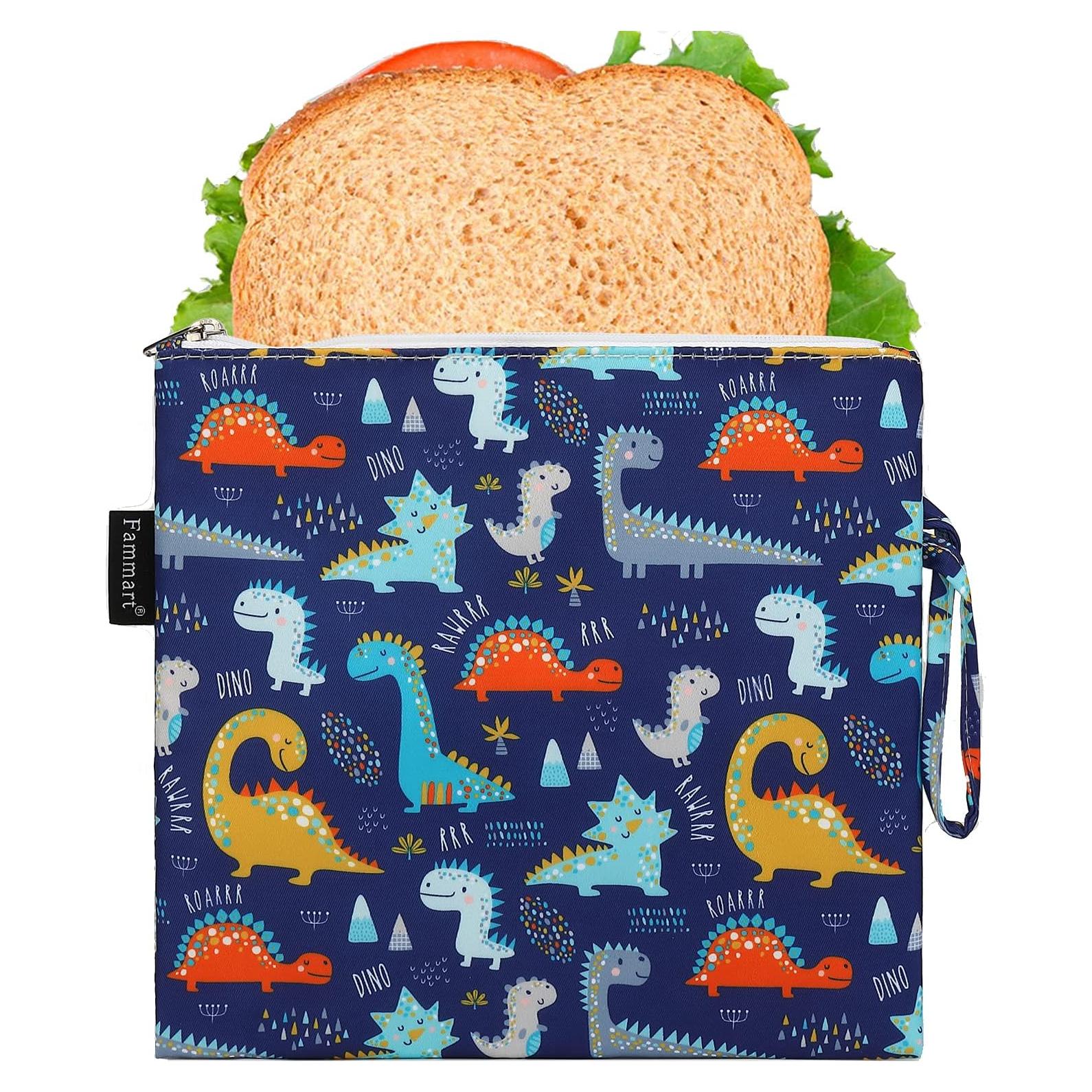Bolsa de Sándwich Reutilizable Fammart Dinosaurio 20x19 cm
