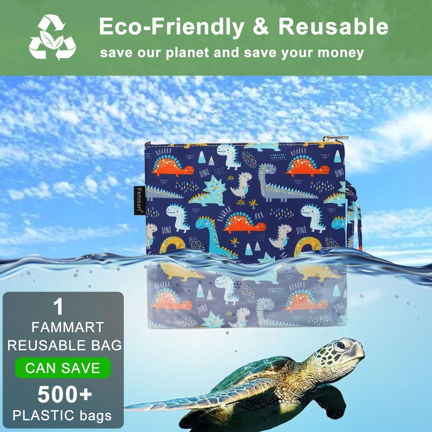 Bolsa de Sándwich Reutilizable Fammart Dinosaurio 20x19 cm