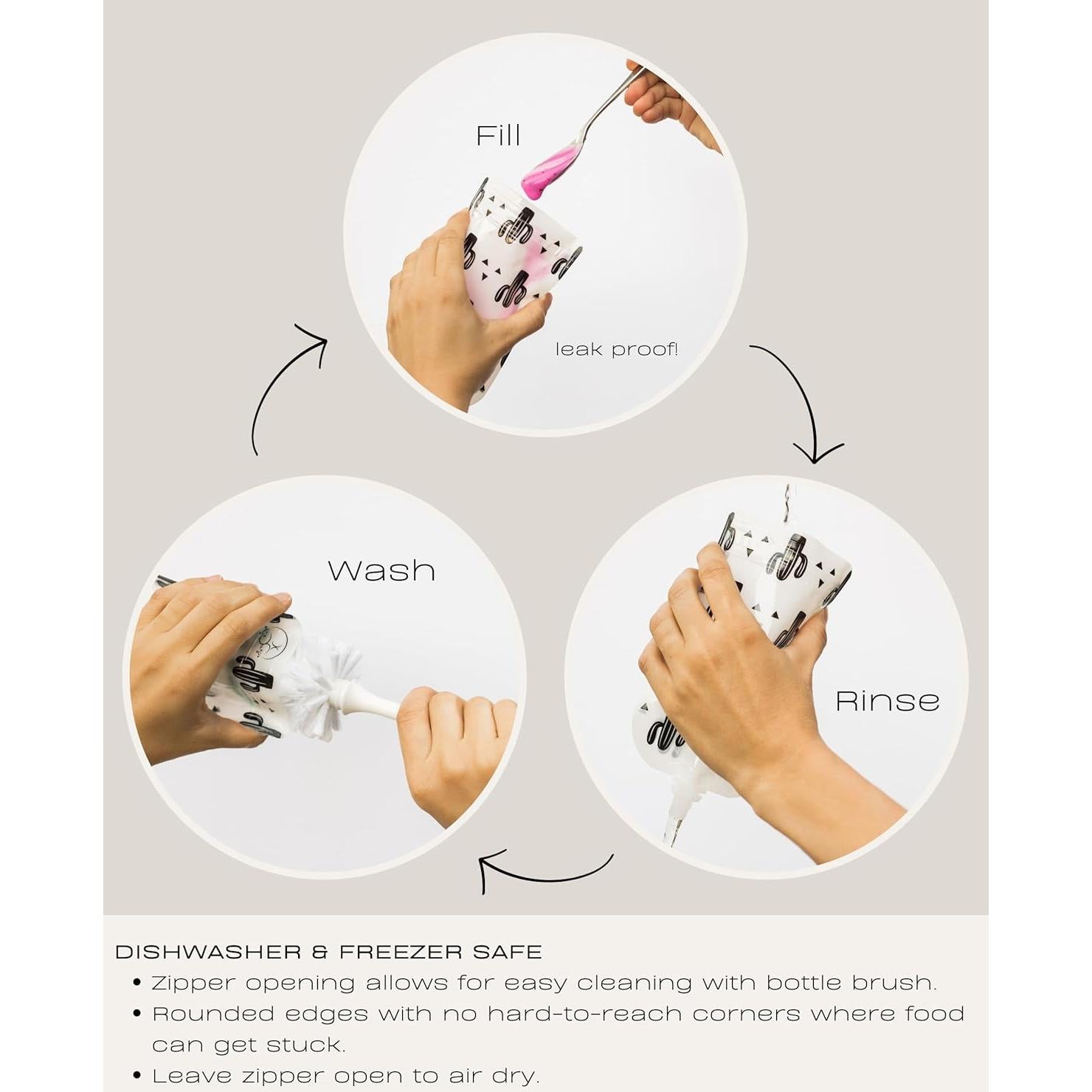 Bolsas Reutilizables para Comida Bebés Hippypotamus 12 Unidades