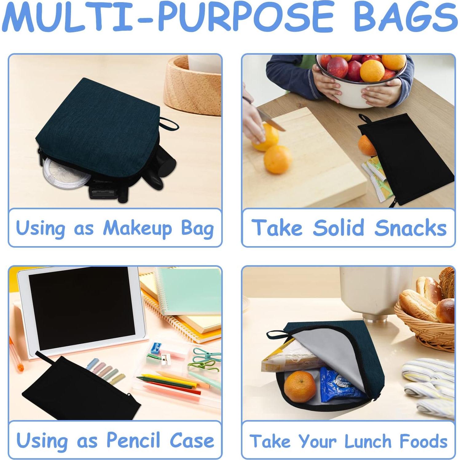 Bolsas Reutilizables para Sándwiches y Snacks Moyad - 2 Unidades, Apto Lavavajillas, Azul