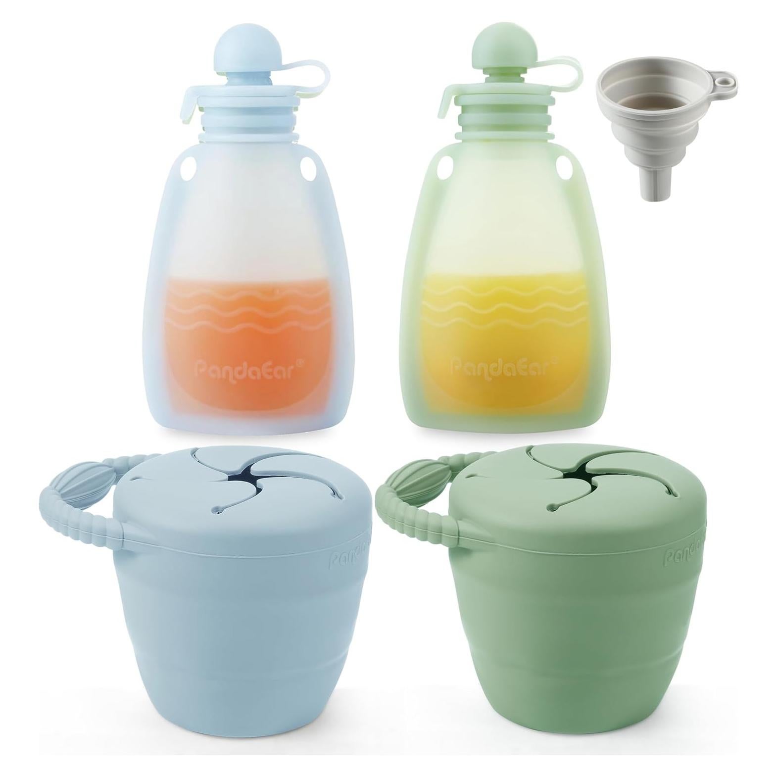 Set 4 Bolsas de Comida y Contenedores PandaEar - Silicona Reutilizable