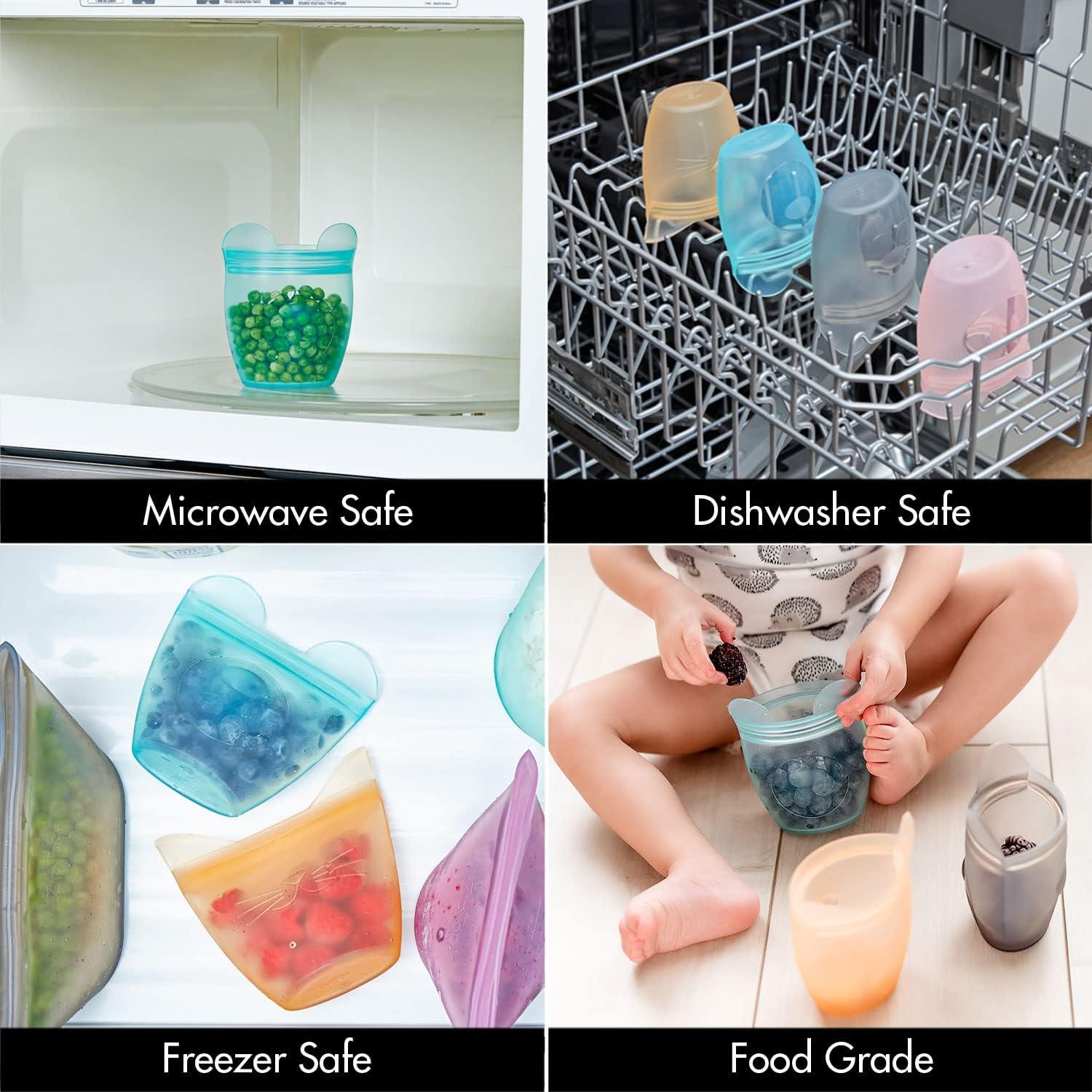 Contenedor de Snack Reutilizable Zip Top Oso Teal 118ml