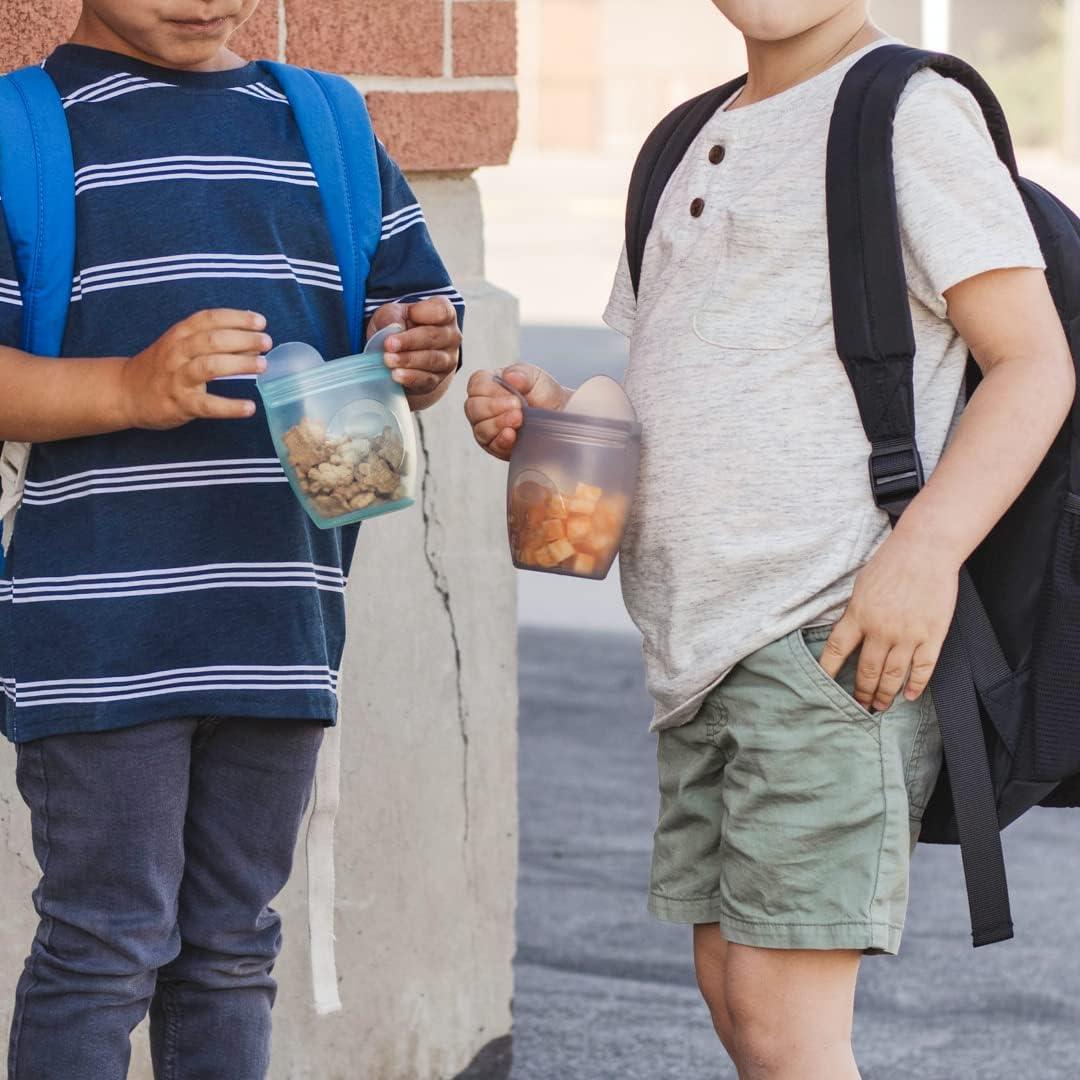 Contenedor de Snack Reutilizable Zip Top Oso Teal 118ml