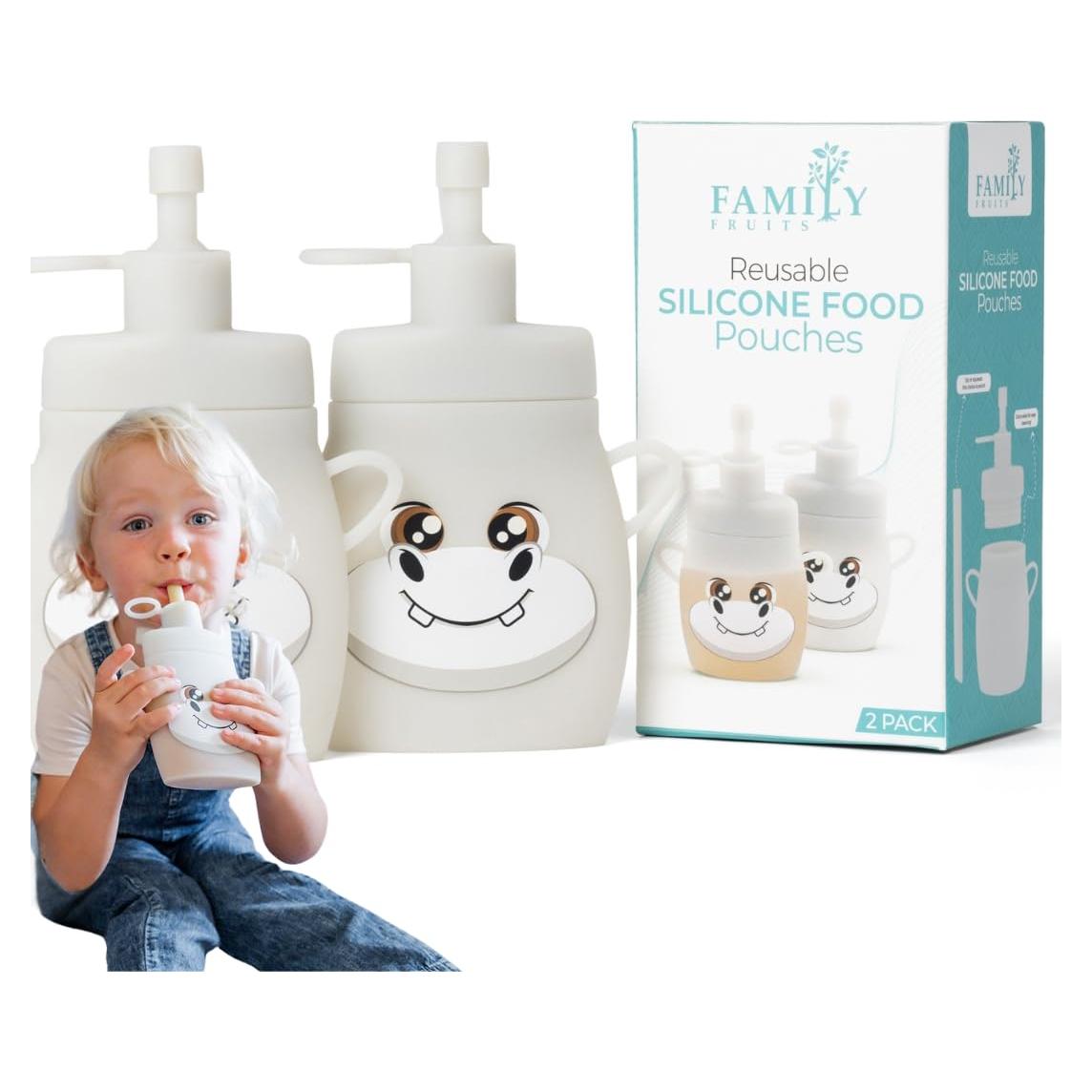 Bolsas Reutilizables de Silicona Family Fruits 2 Unidades Hipopótamo