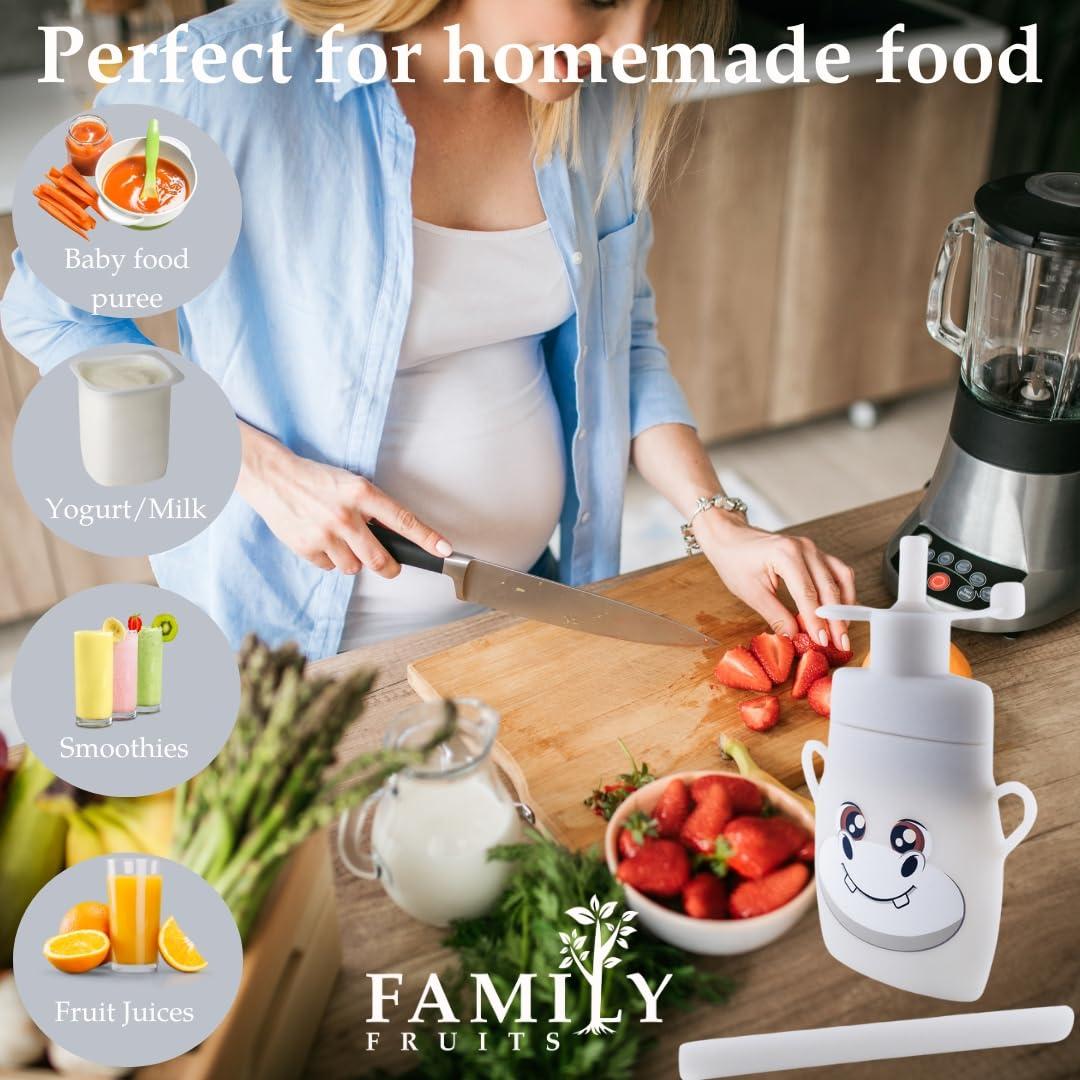 Bolsas Reutilizables de Silicona Family Fruits 2 Unidades Hipopótamo