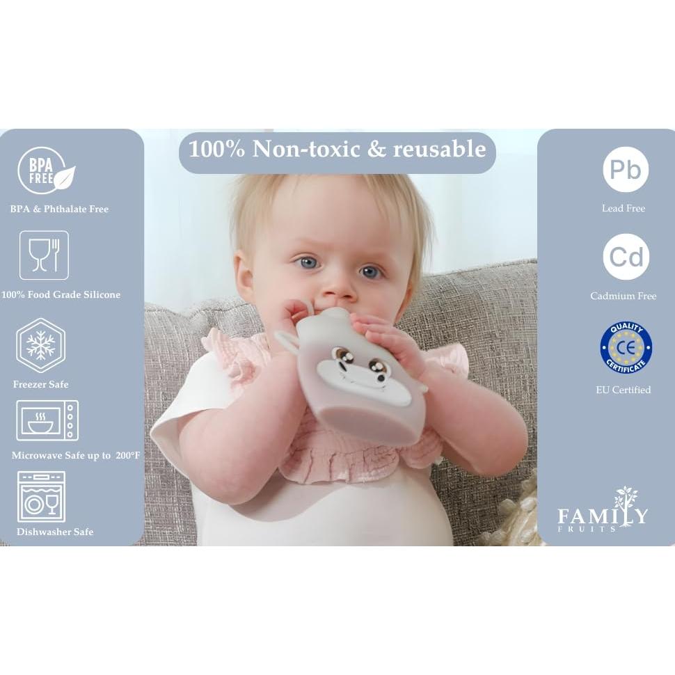 Bolsas Reutilizables de Silicona Family Fruits 2 Unidades Hipopótamo