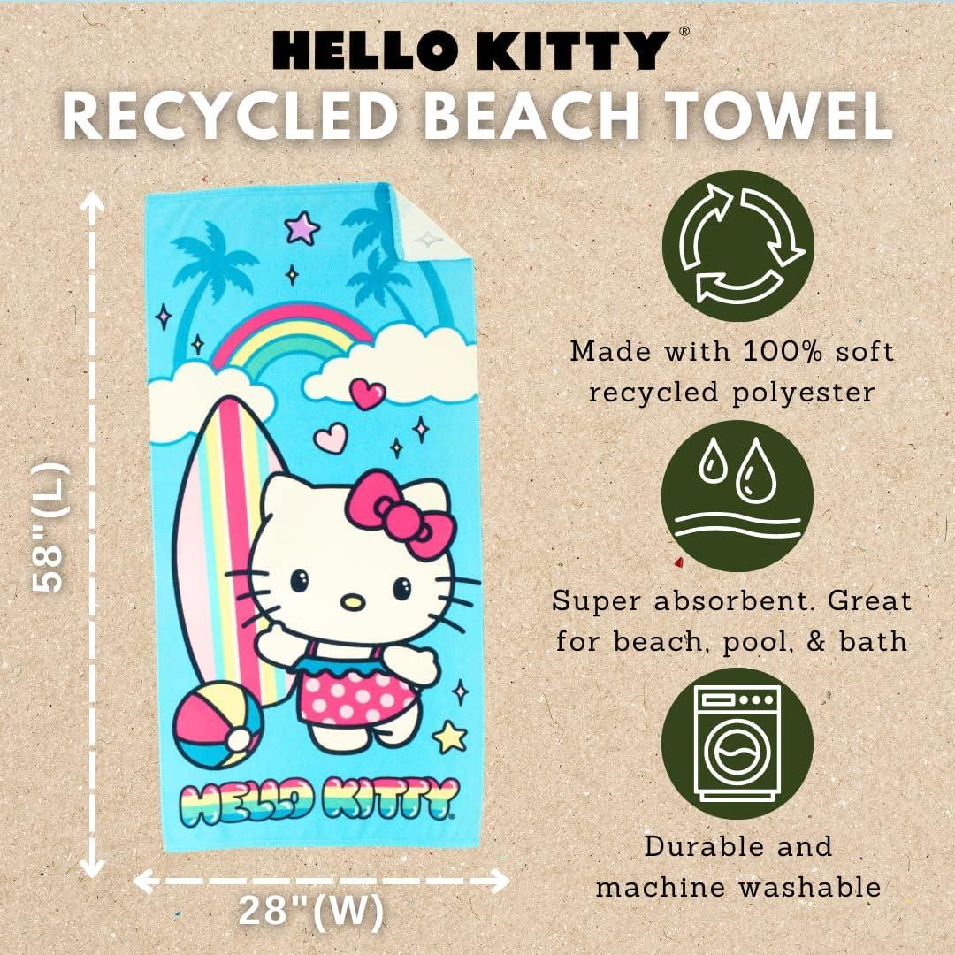 Toalla de Playa Franco Hello Kitty 100% Reciclada 147x71 cm