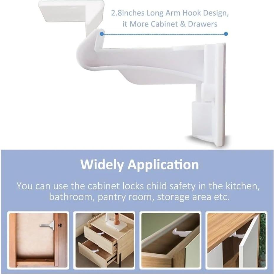 Candados de Seguridad para Gabinetes Bebés Define Essentials, 10 Unidades