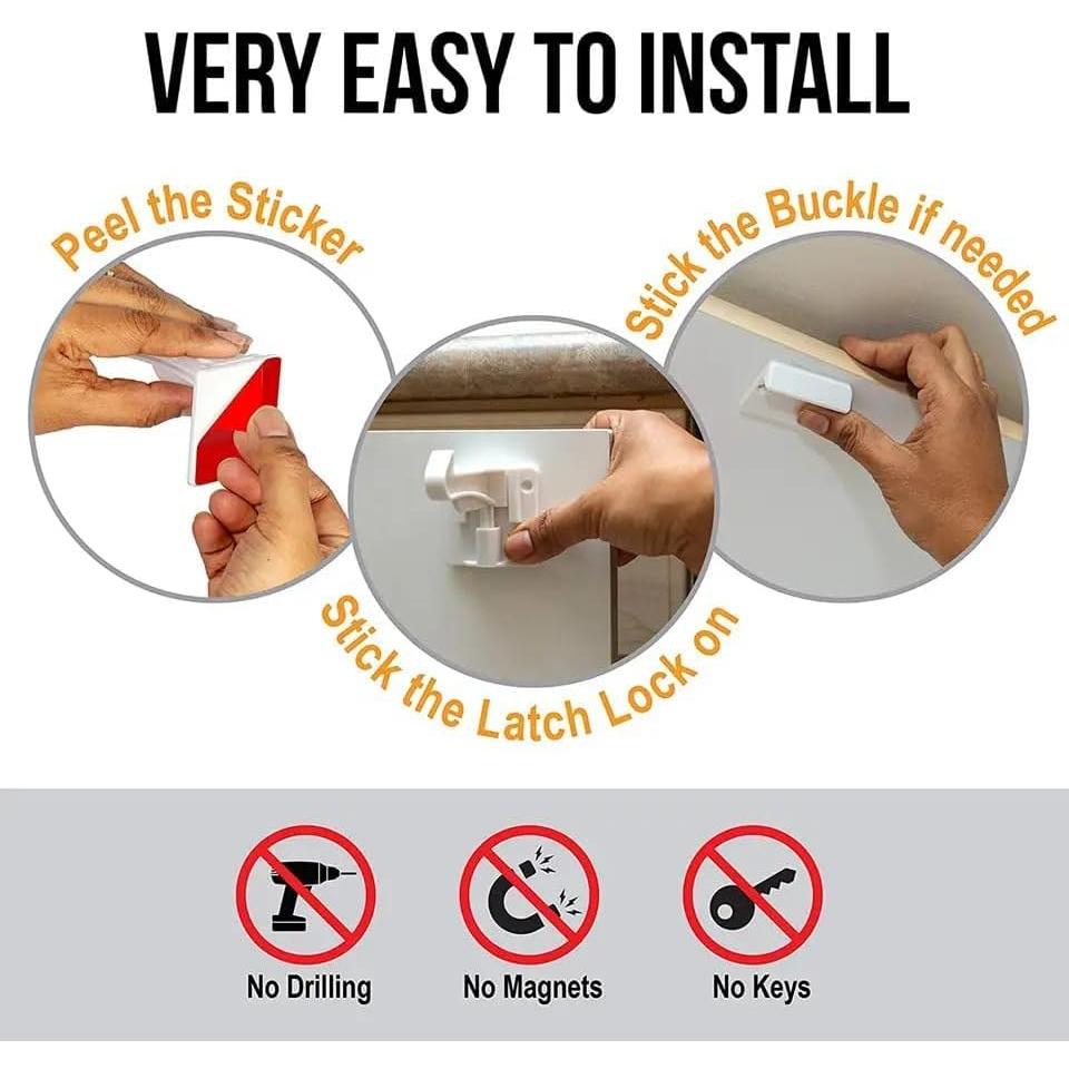 Candados de Seguridad para Gabinetes Bebés Define Essentials, 10 Unidades