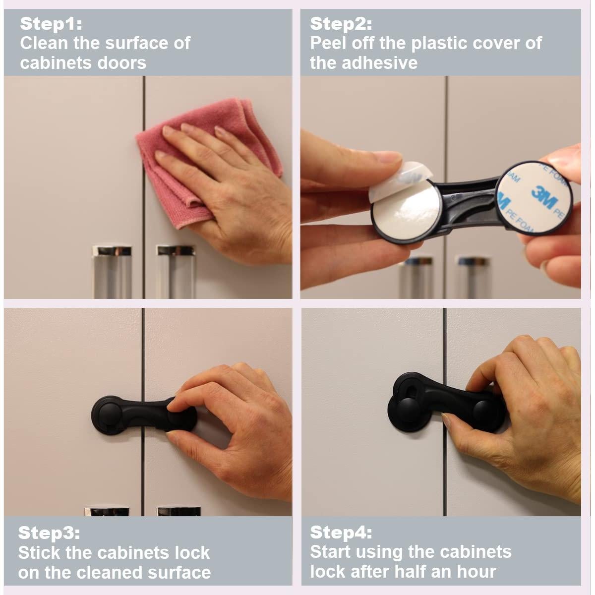 Cerraduras de Seguridad para Gabinetes KongNai - Paquete de 10