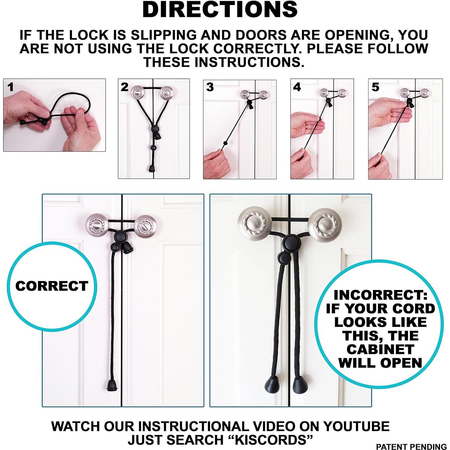 Candados de Seguridad Kiscords para Gabinetes - 5 Unidades