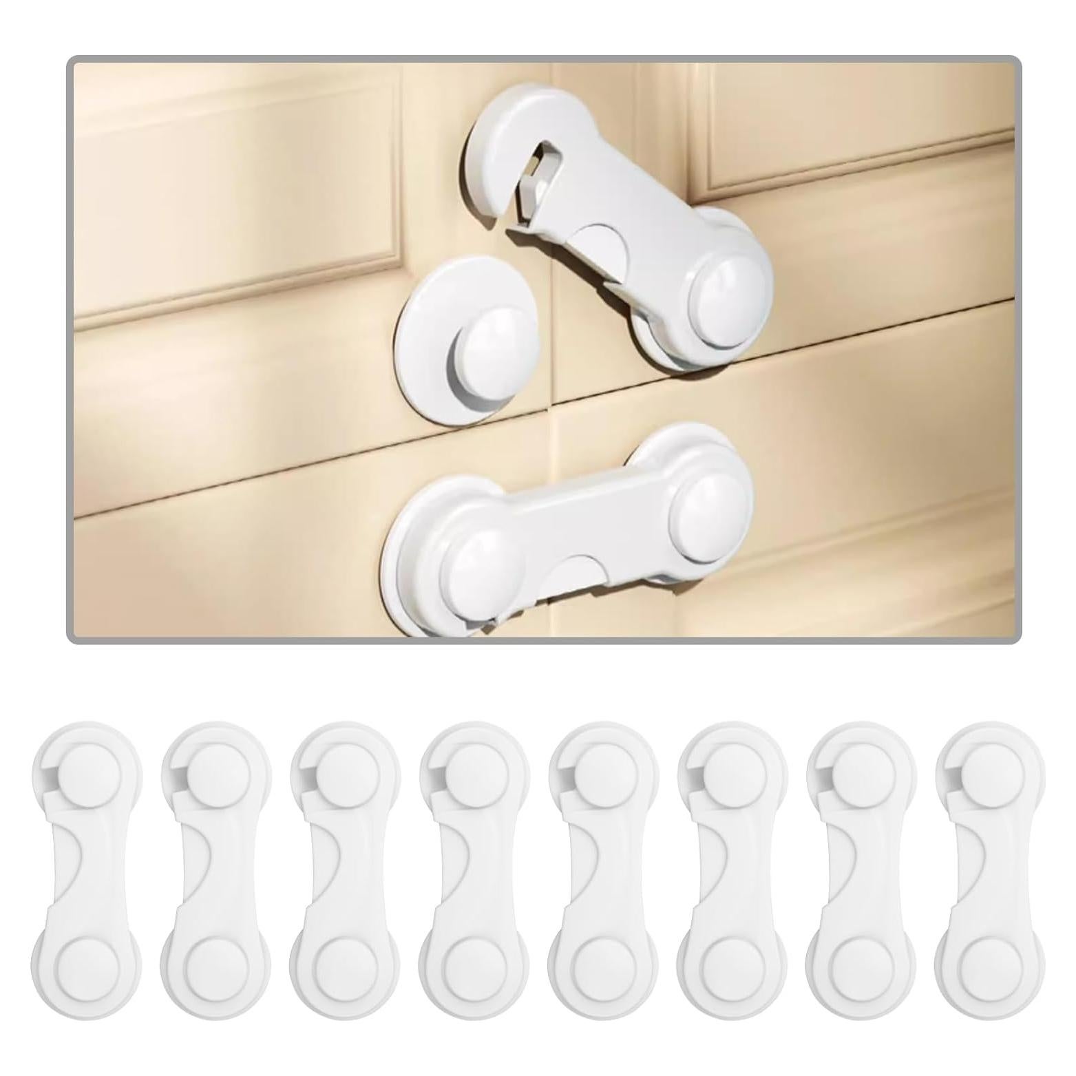 Cerraduras Adhesivas para Gabinetes - Seguridad Infantil - 8 Piezas