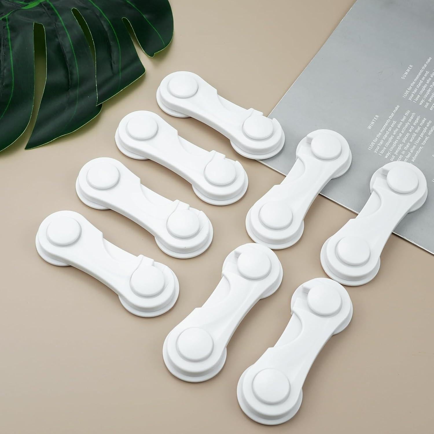 Cerraduras Adhesivas para Gabinetes - Seguridad Infantil - 8 Piezas