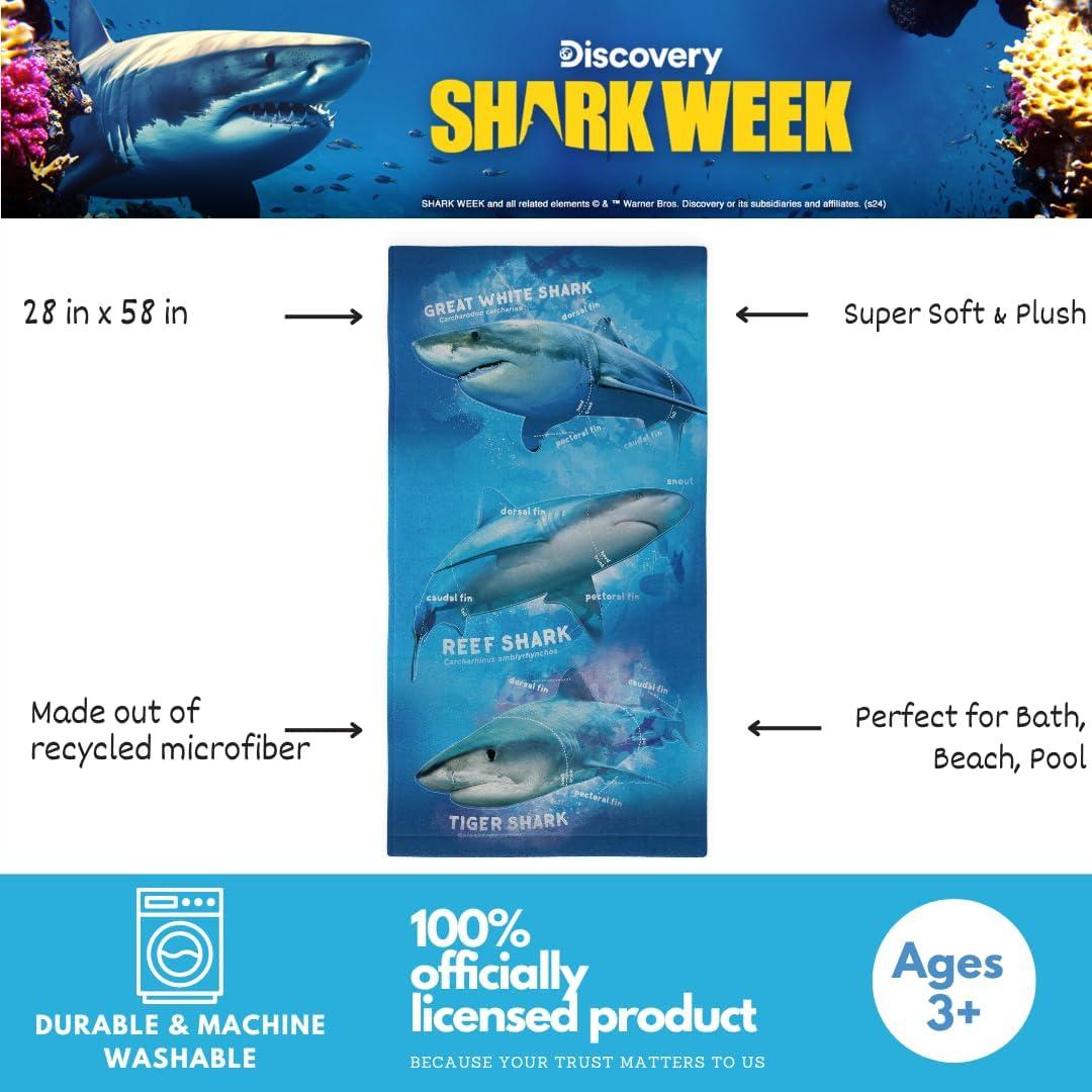 Toalla de Playa Franco Shark Week 100% Reciclada 71x147 cm