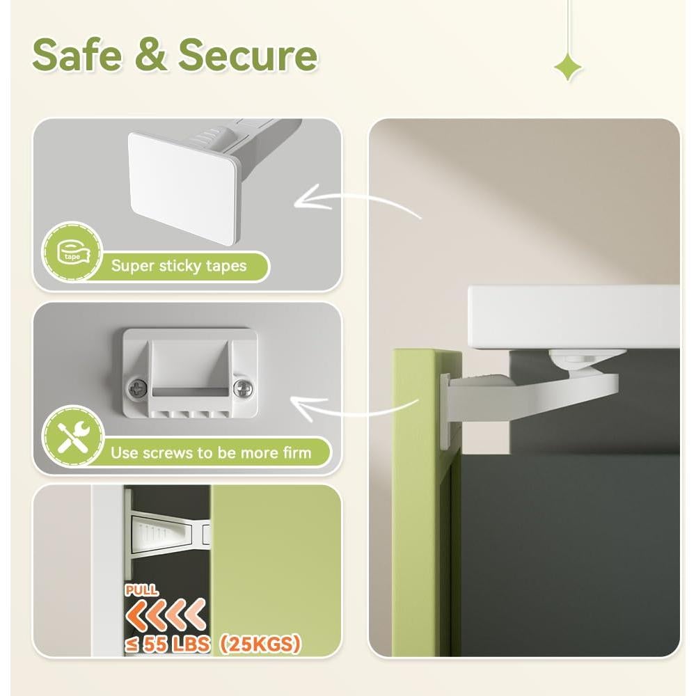 Cerraduras de Seguridad para Gabinetes SAFELON 12 Pcs