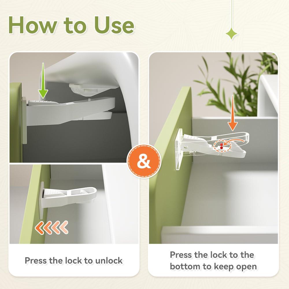 Cerraduras de Seguridad para Gabinetes SAFELON 12 Pcs