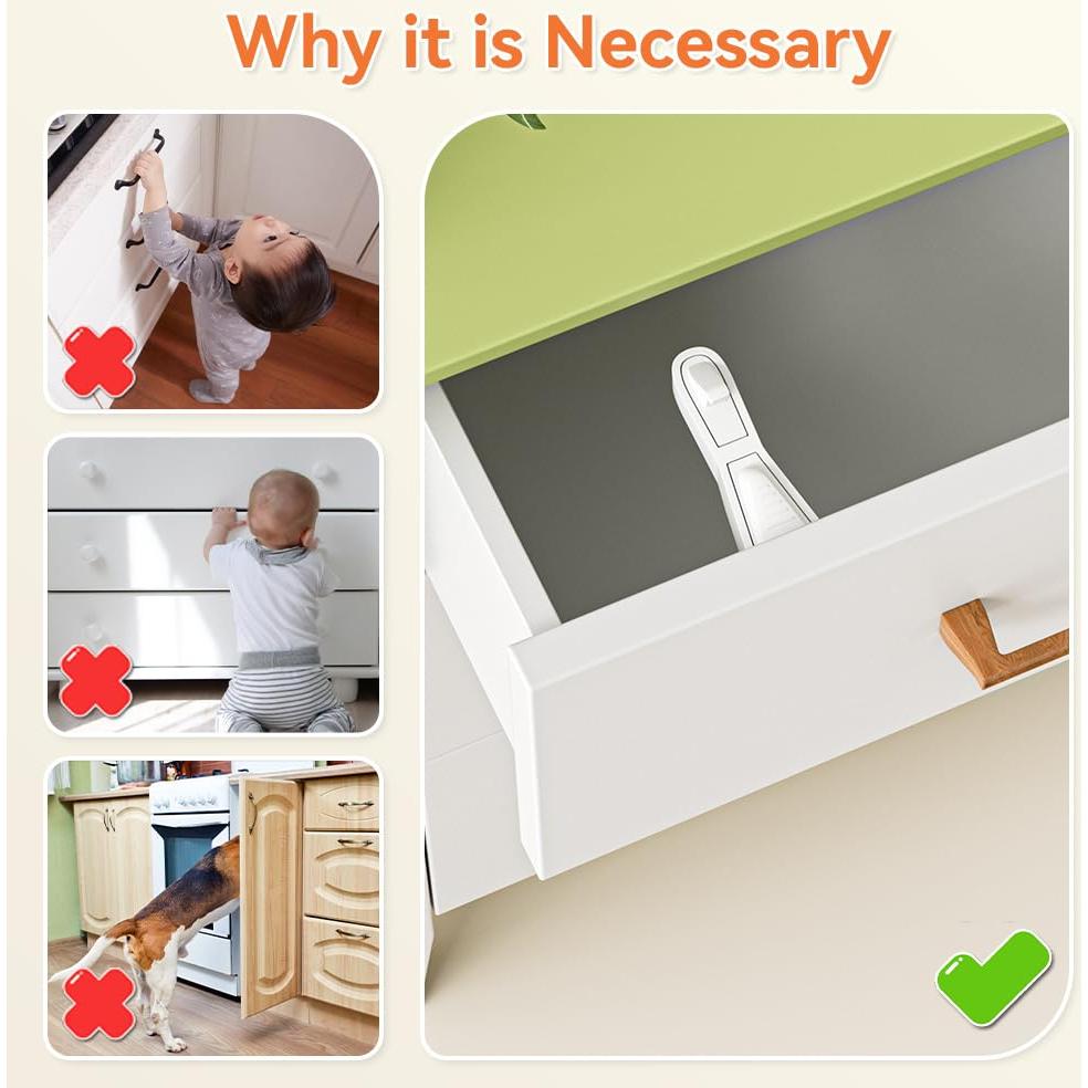 Cerraduras de Seguridad para Gabinetes SAFELON 12 Pcs