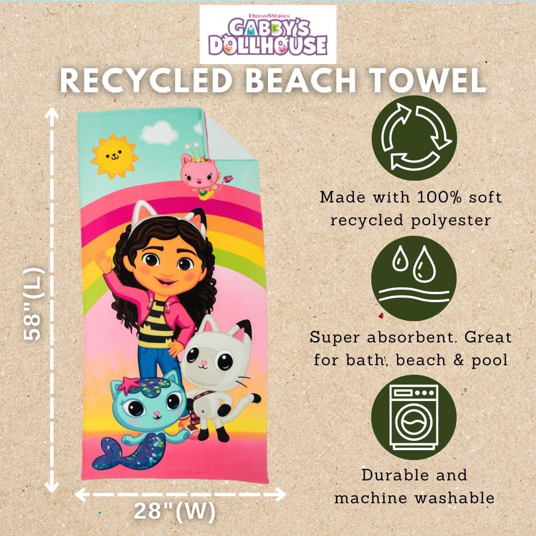 Toalla de Playa Gabby's Dollhouse Franco 100% Reciclada 147x71 cm