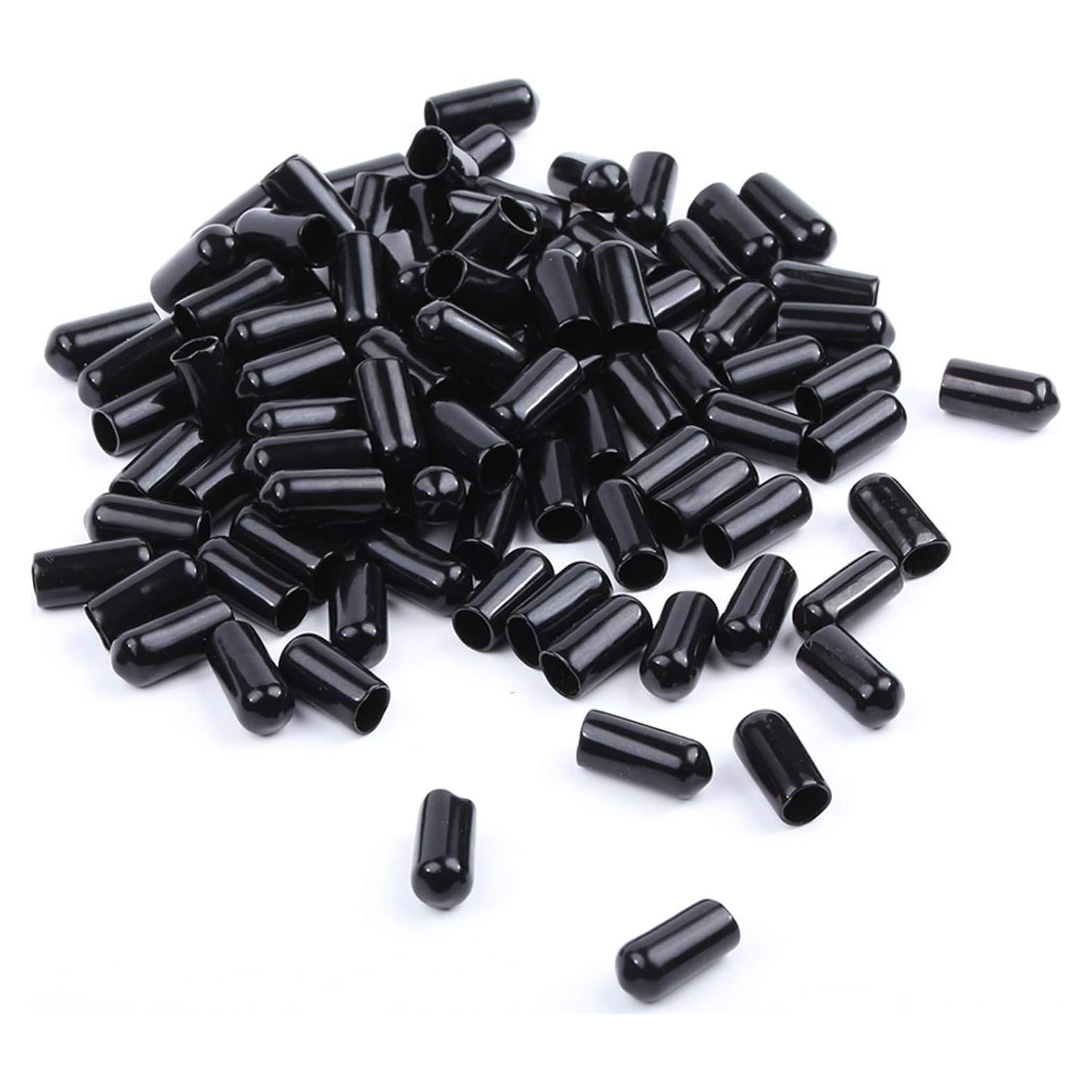 100 Tapas de Polvo para Vertedores LEGERM - Goma Negra