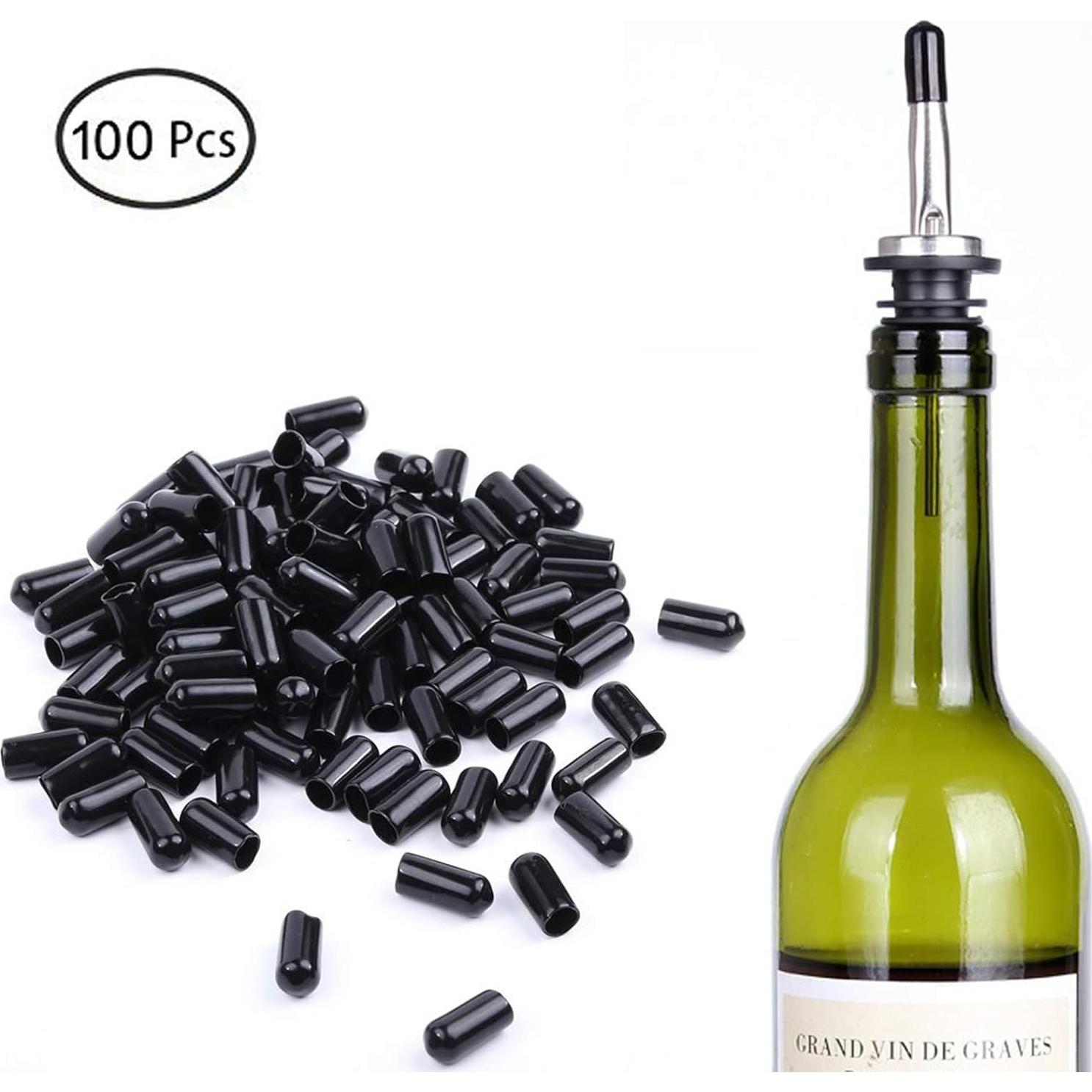 100 Tapas de Polvo para Vertedores LEGERM - Goma Negra