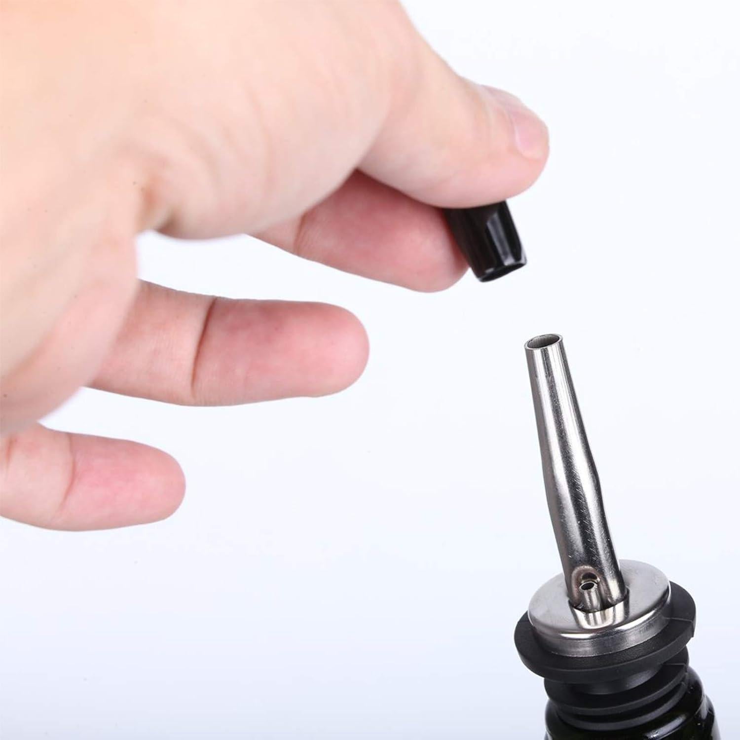 100 Tapas de Polvo para Vertedores LEGERM - Goma Negra