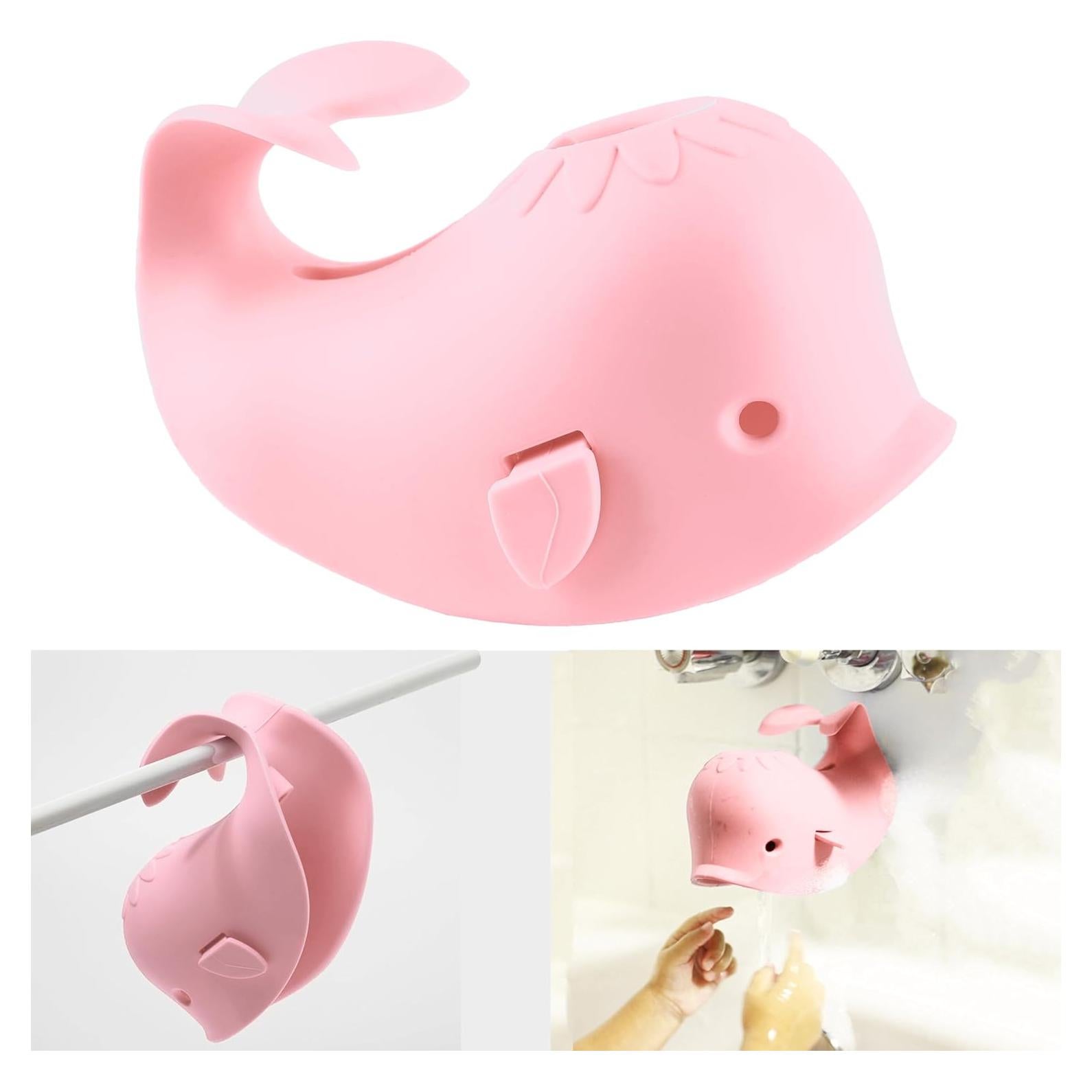 Cubierta de Salida de Baño para Bebés Ballena Rosa - Silicona Segura