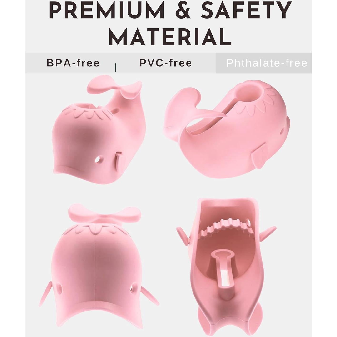 Cubierta de Salida de Baño para Bebés Ballena Rosa - Silicona Segura