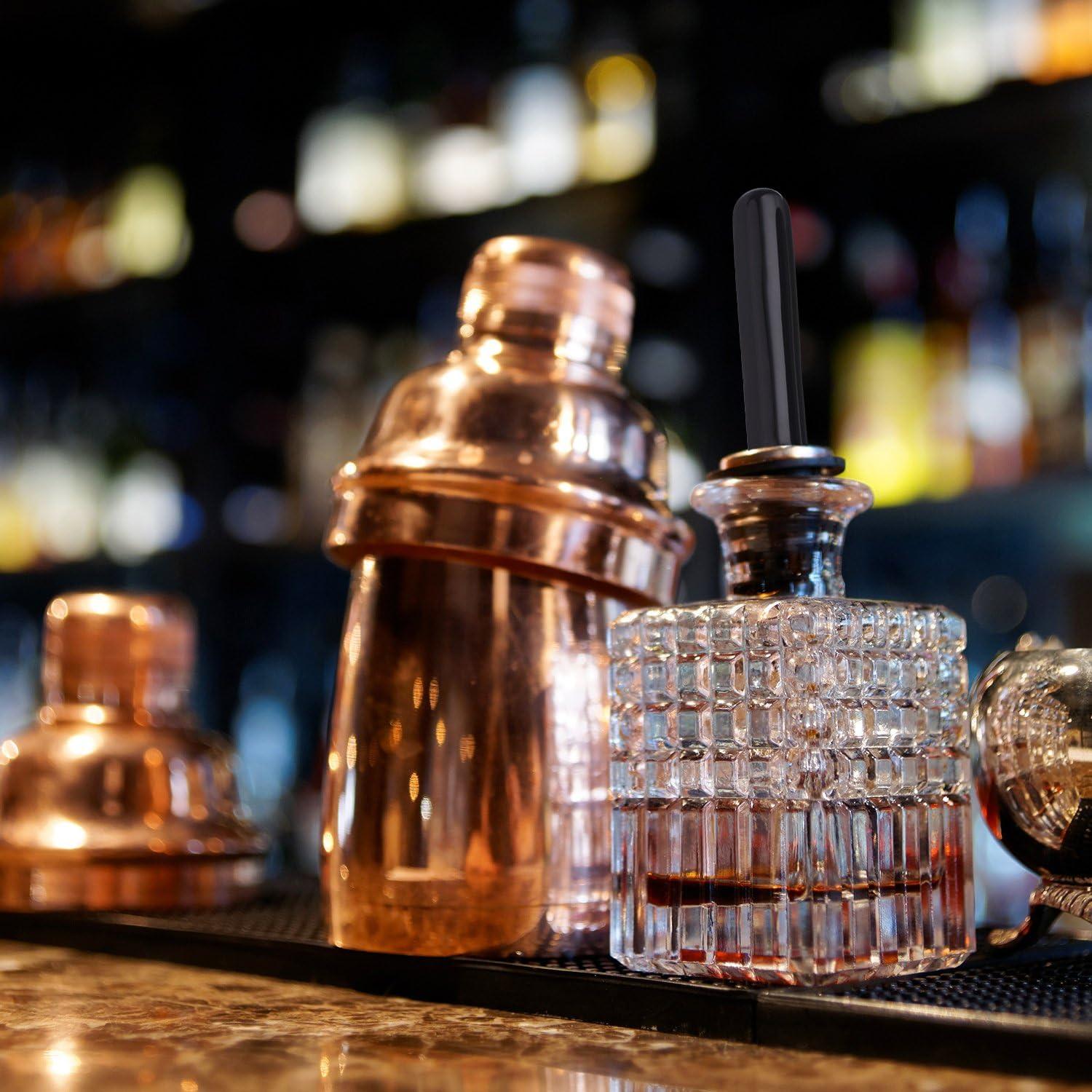 Tapa Vertedora de Goma Negra EBOOT para Botellas de Licor - 48 Unidades