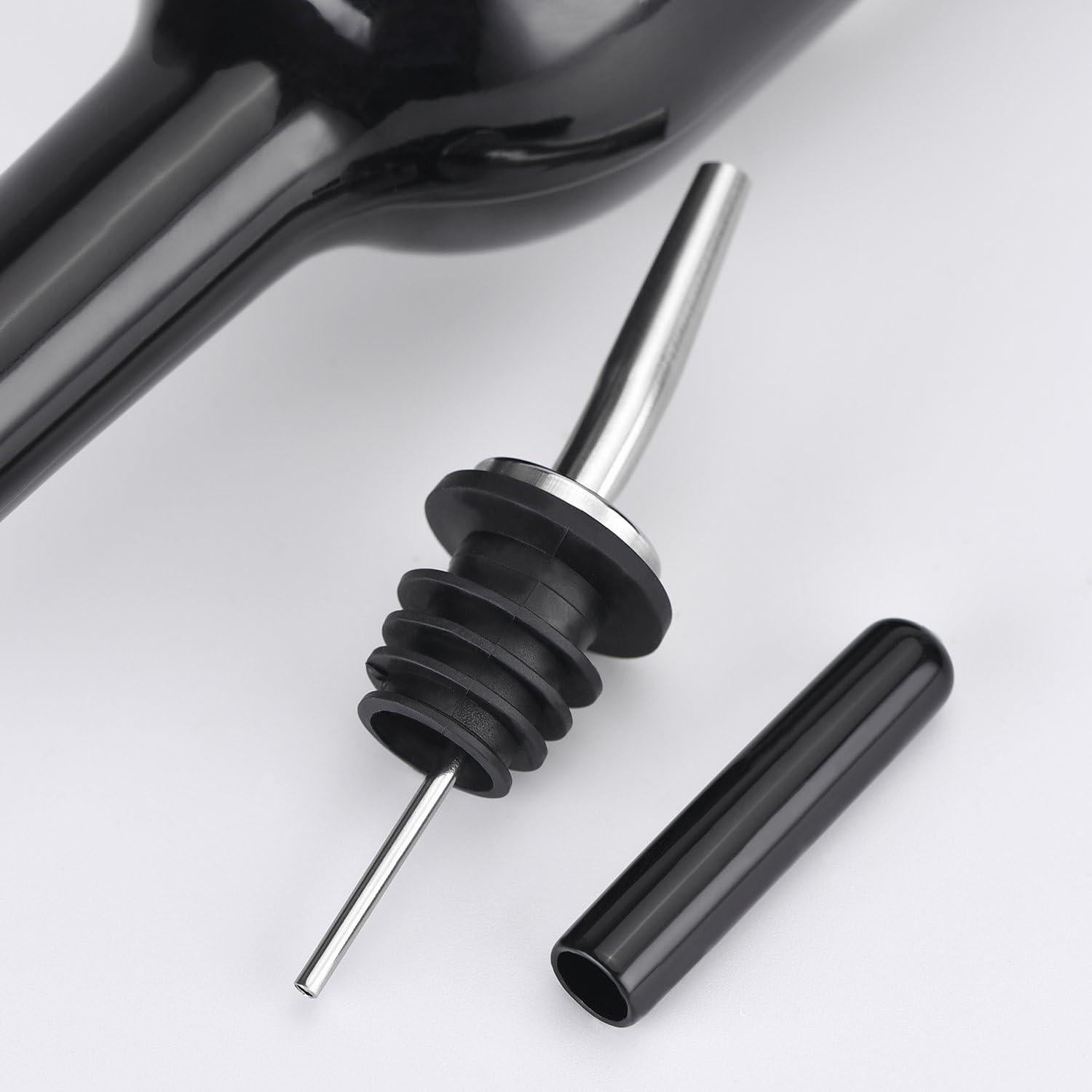 Tapa Vertedora de Goma Negra EBOOT para Botellas de Licor - 48 Unidades