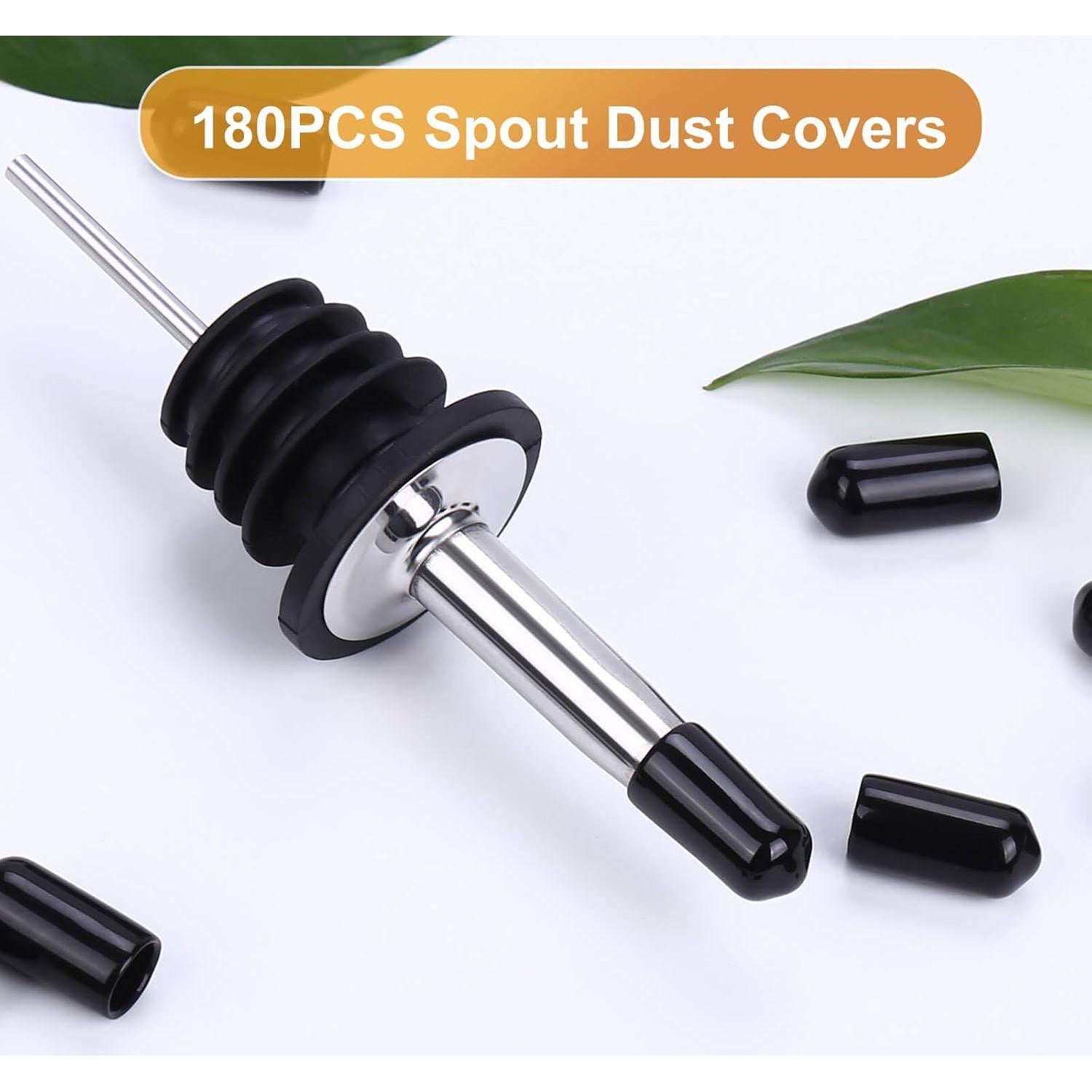 180 Cubiertas de Polvo para Vertedores de Goma Negra - Protección