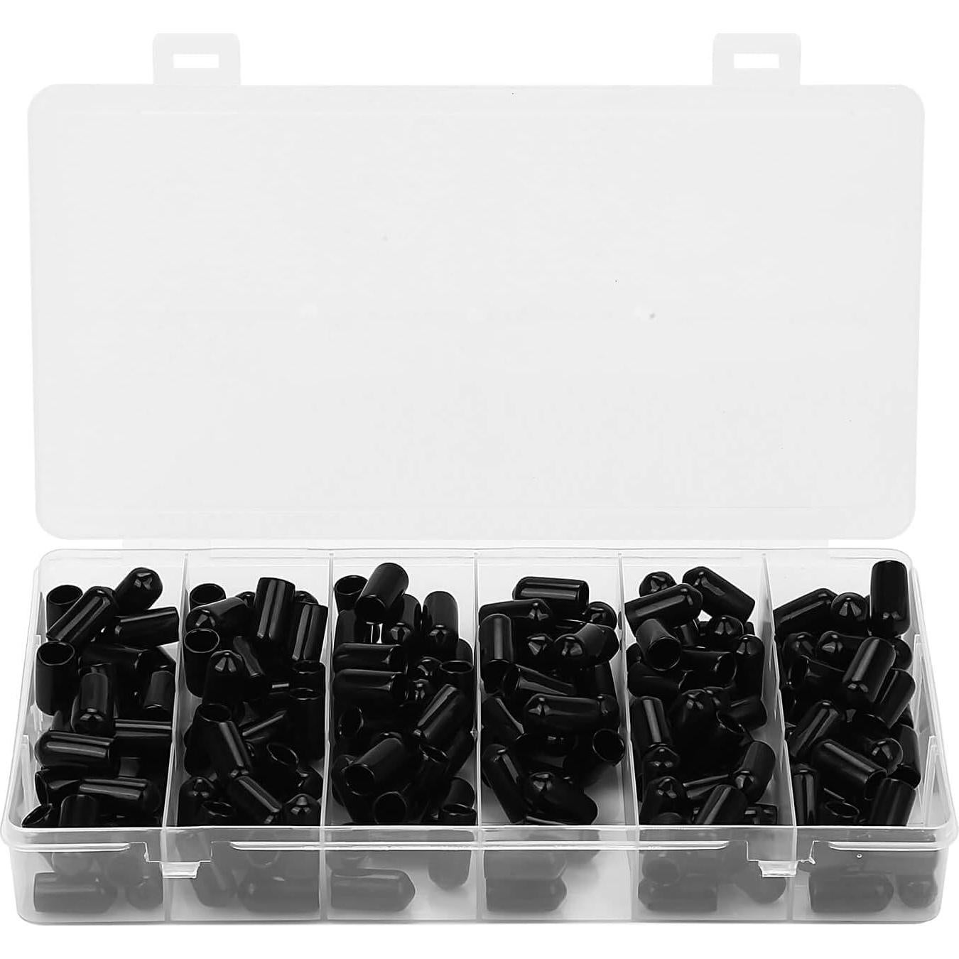 180 Cubiertas de Polvo para Vertedores de Goma Negra - Protección