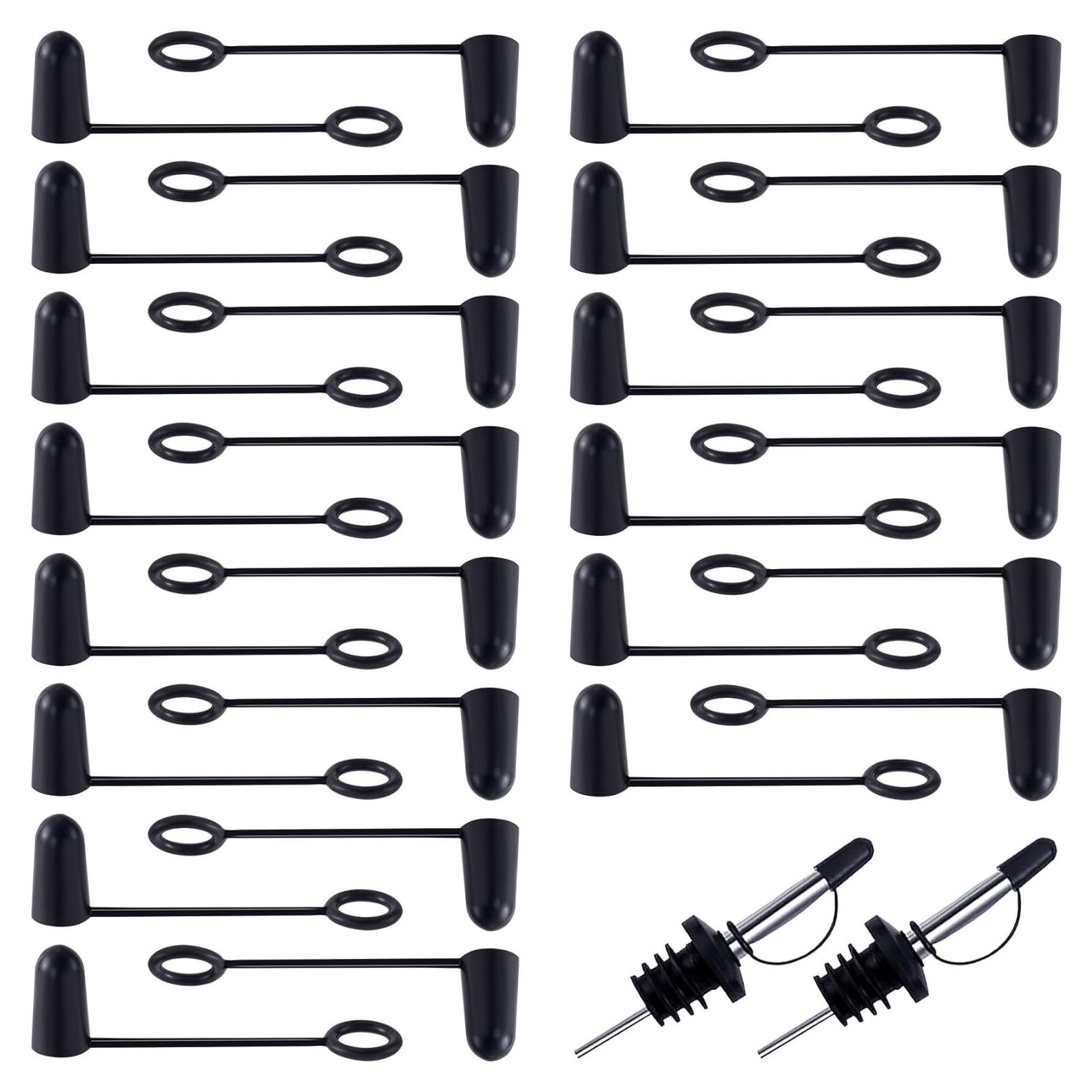 30 Tapas de Licor de Goma Isslly Negras a Prueba de Polvo