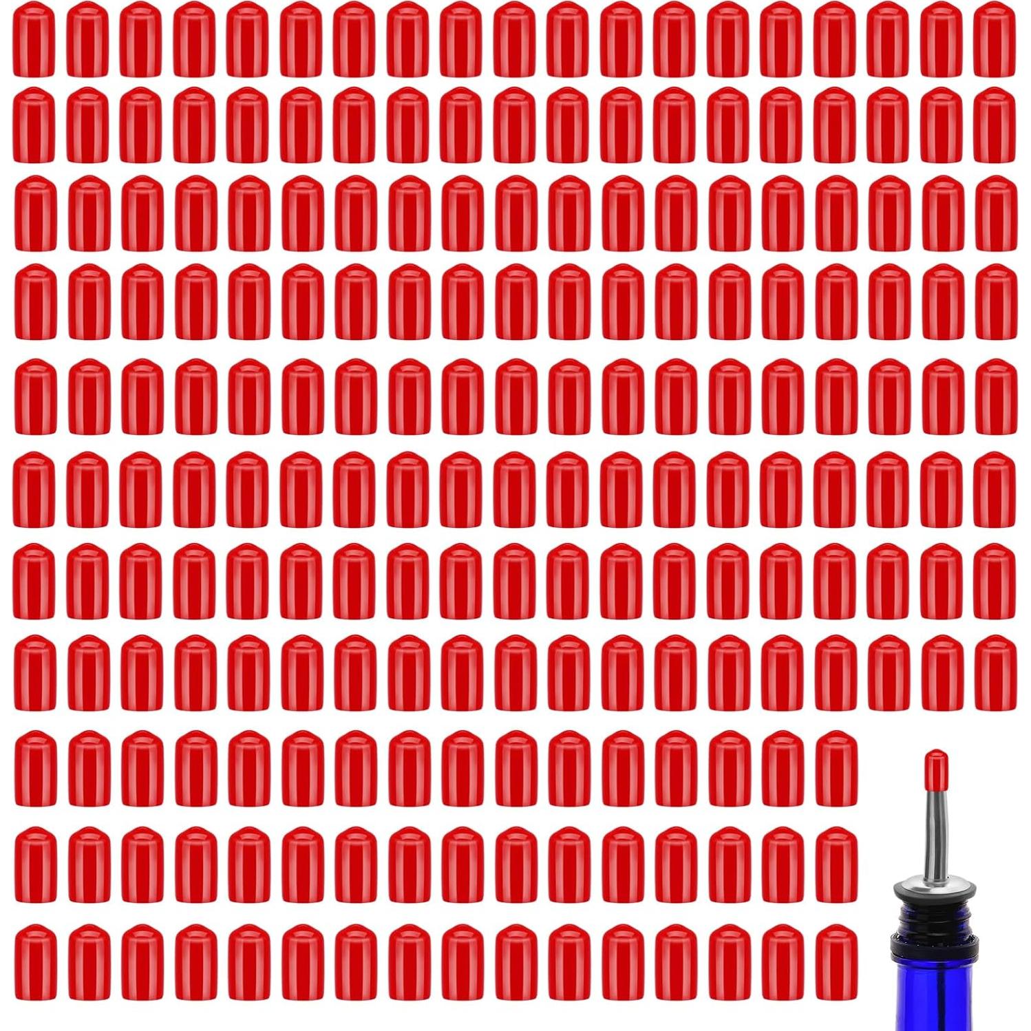 200 Tapas de Válvula de Goma Rojo eispap - 0.7 cm Diámetro