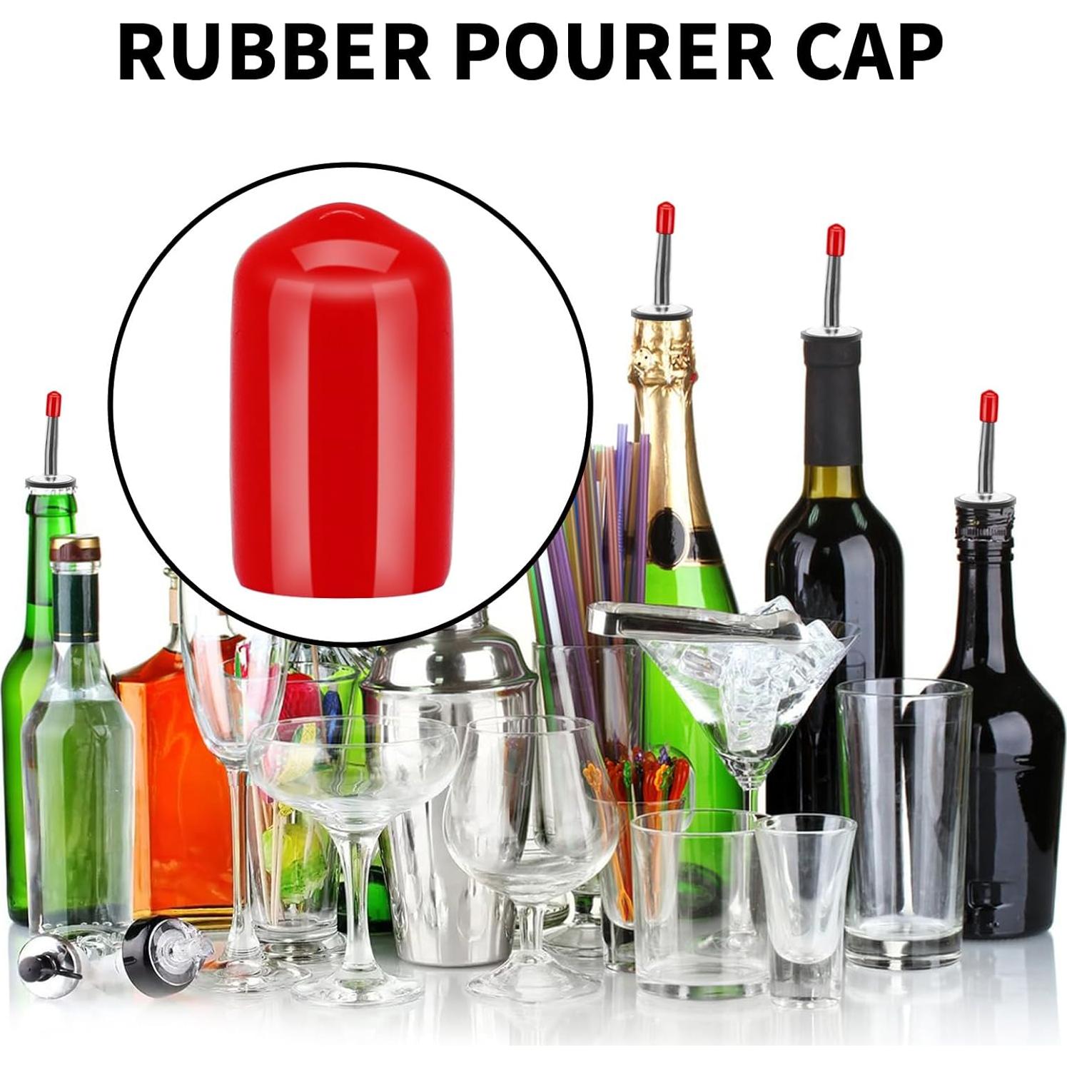 200 Tapas de Válvula de Goma Rojo eispap - 0.7 cm Diámetro