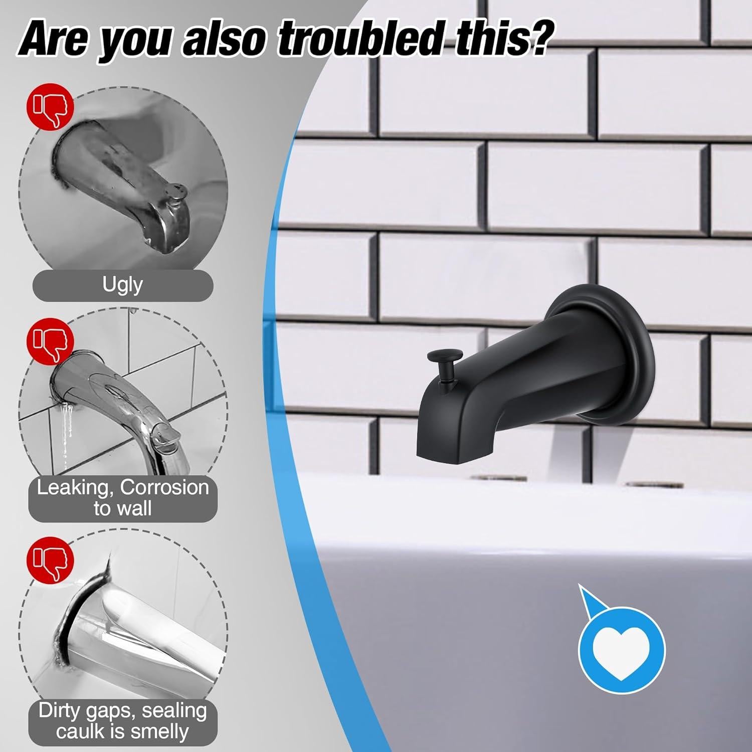 Anillo de Cubierta de Salida Dreyoo 3.81 cm Acero Inoxidable Negro