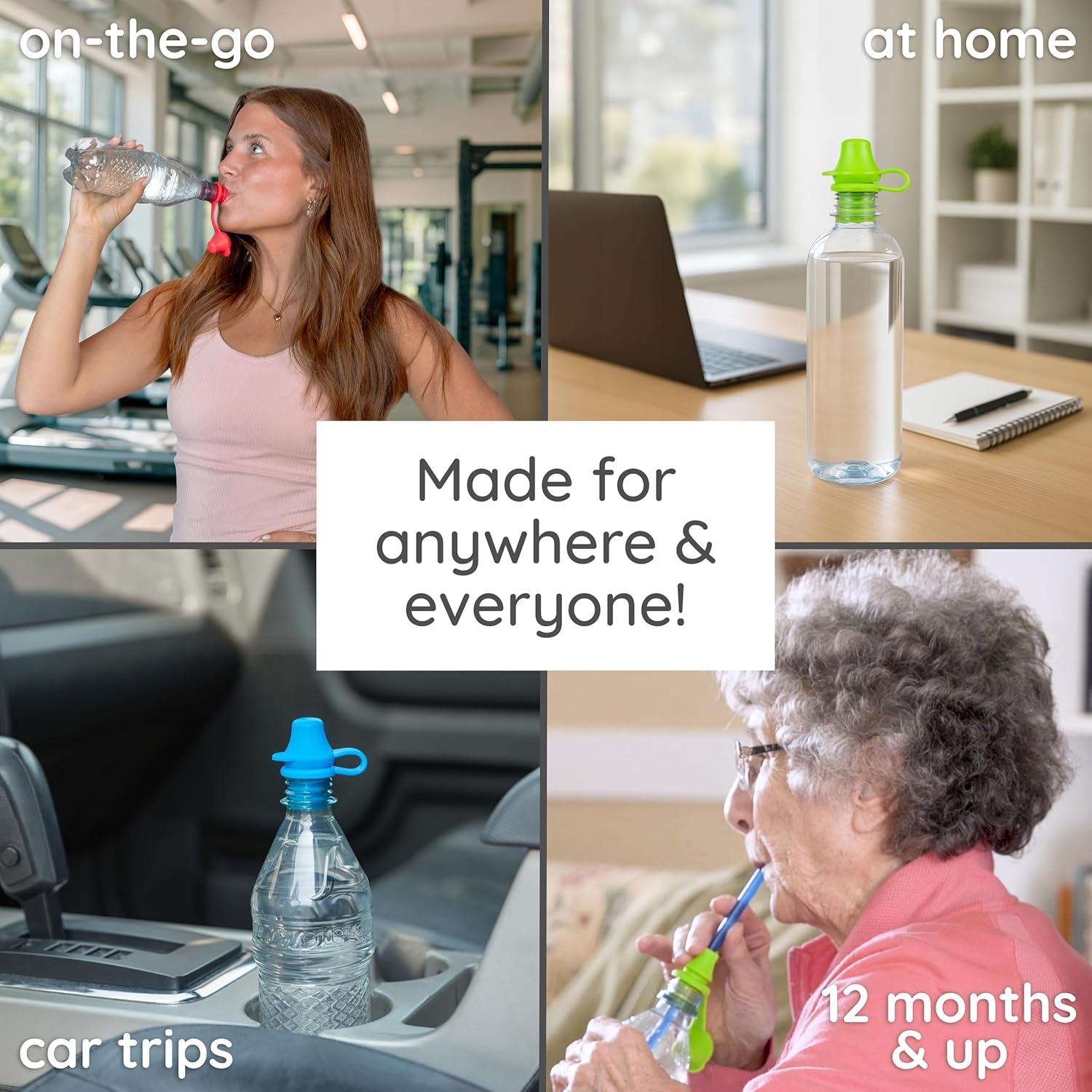 Tapa de Botella a Prueba de Derrames Kiddikap - Silicona 100% - Paquete de 3