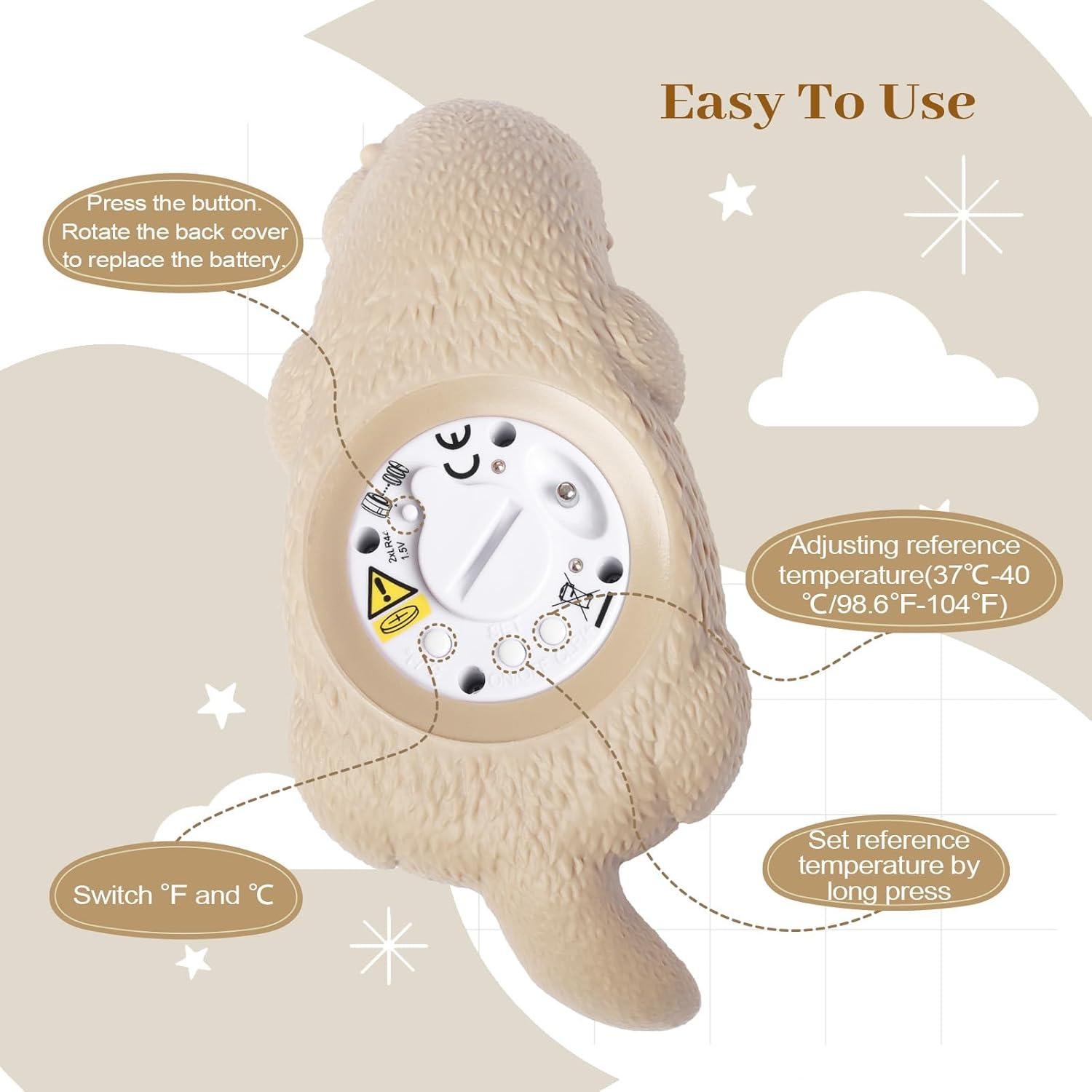 Termómetro de baño digital Doliwish nutria para bebés