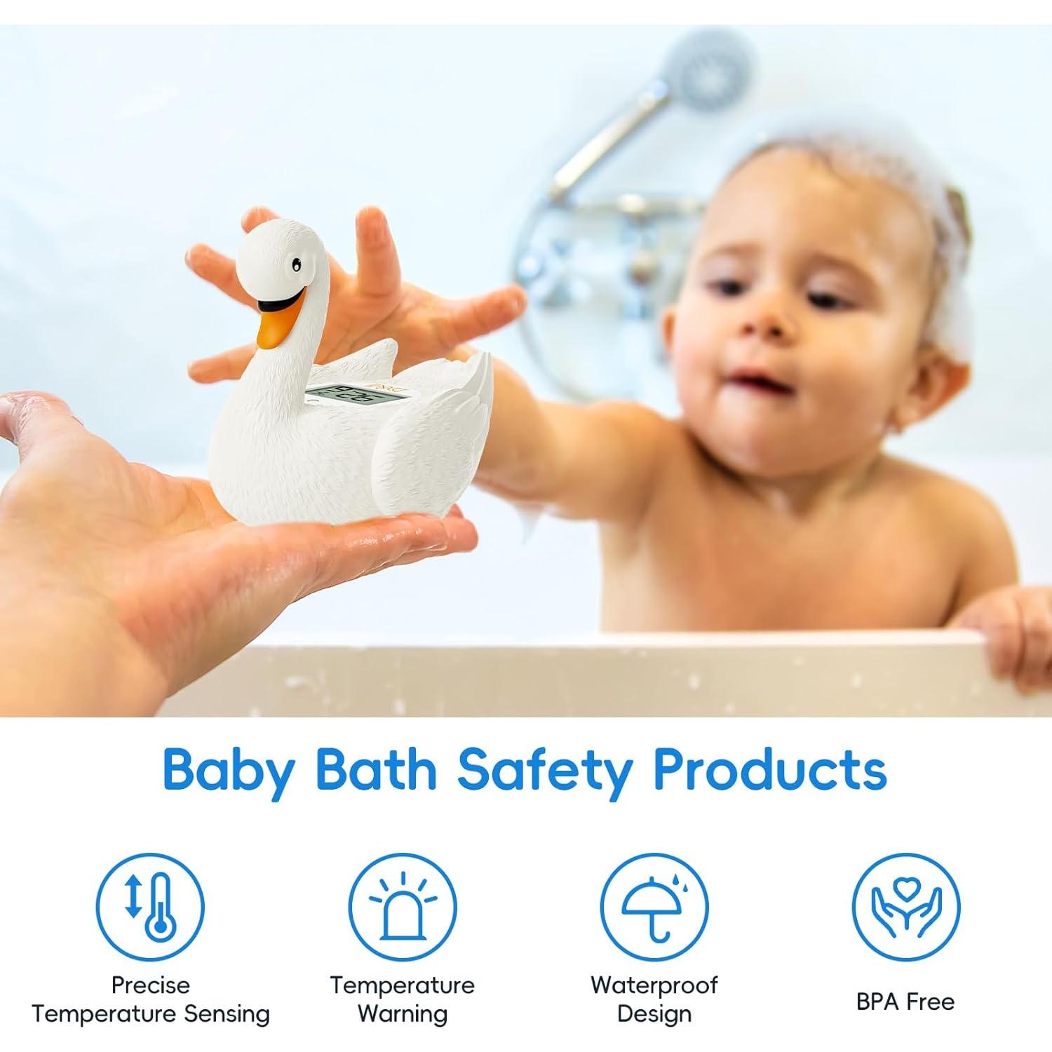 Termómetro de baño digital B&H cisne blanco para bebés