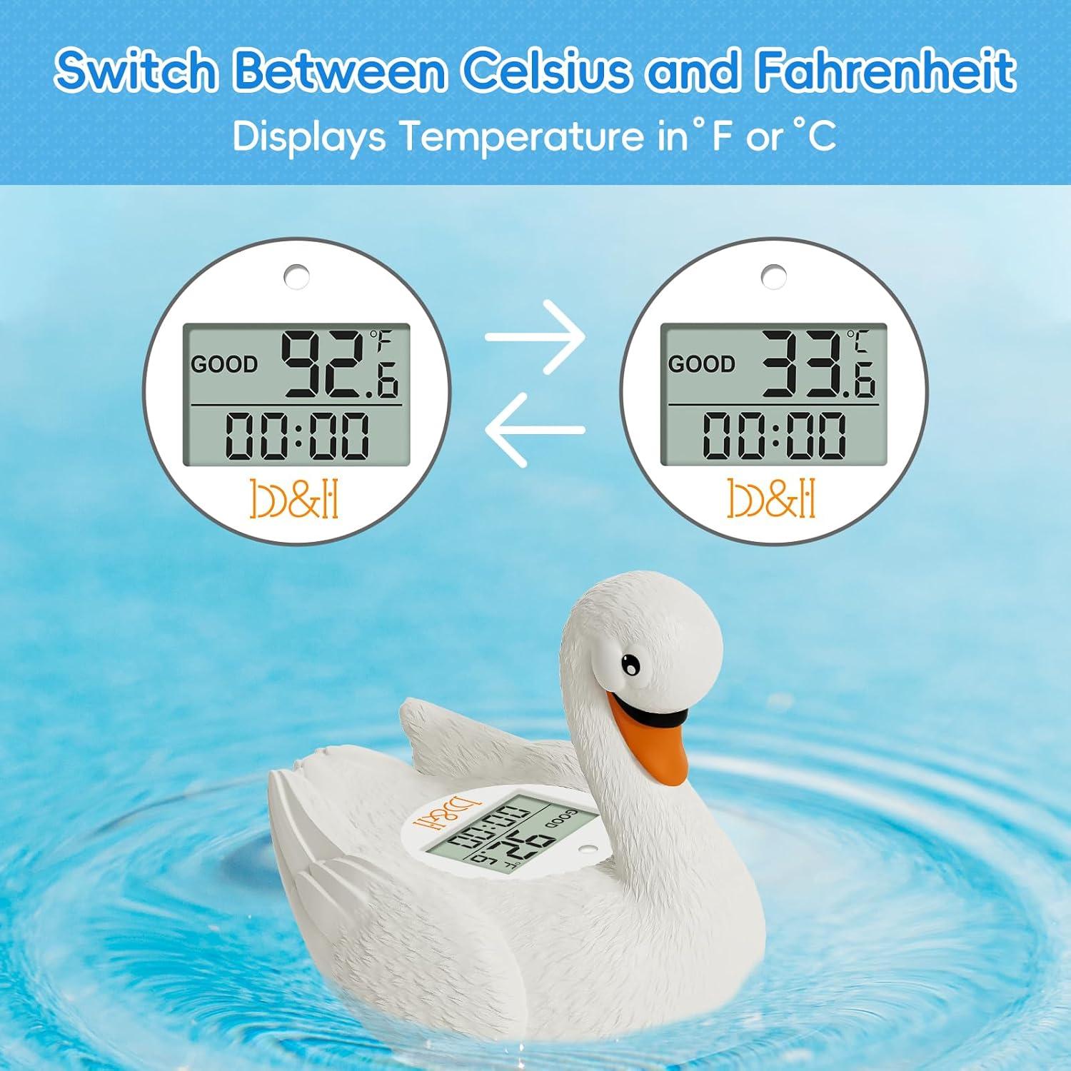 Termómetro de baño digital B&H cisne blanco para bebés