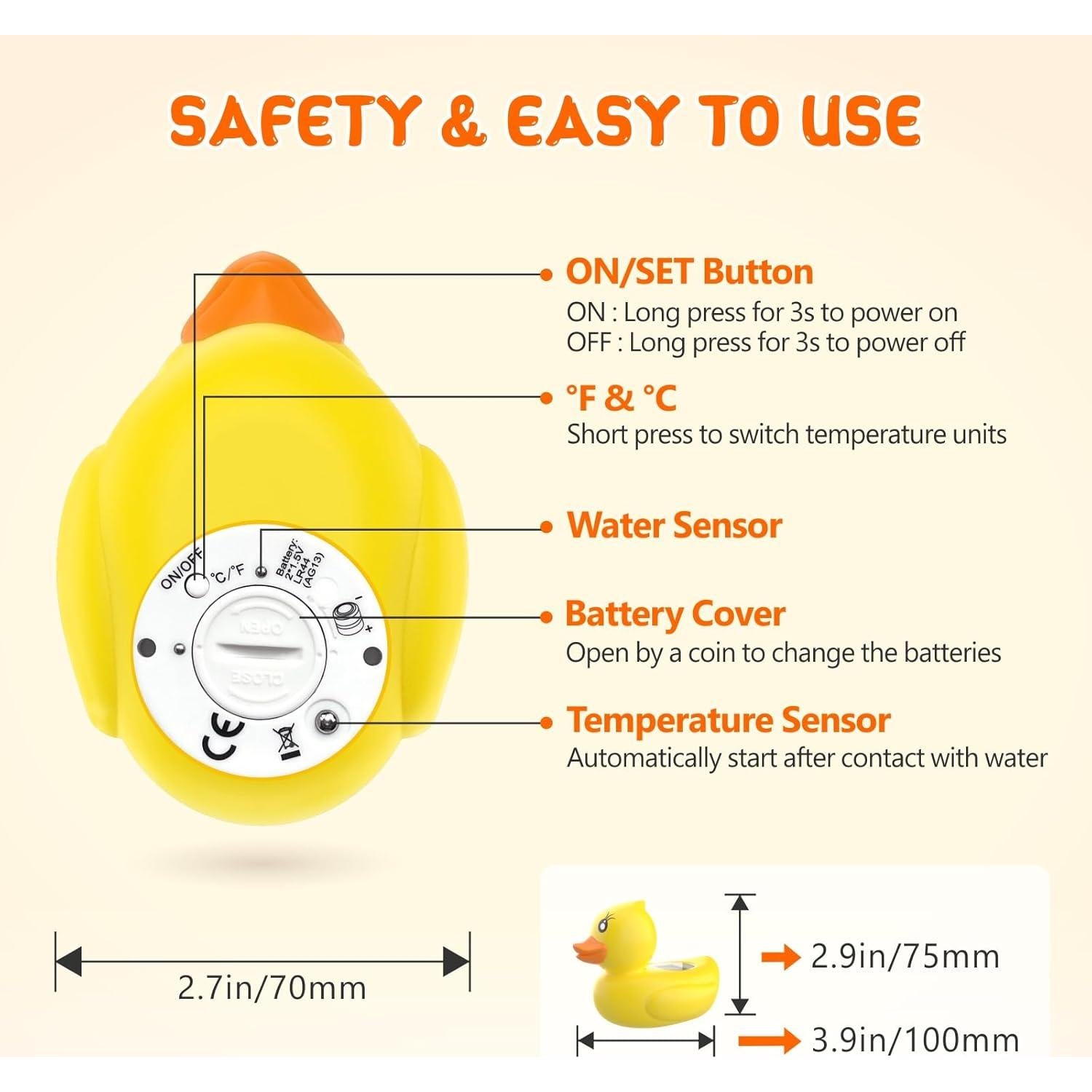 Termómetro de baño digital para bebés Dar Darouxiao - Pato Flotante