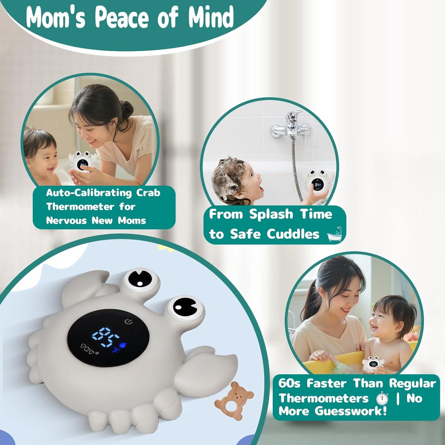 Termómetro de baño digital TKY con juguetes flotantes - Gris