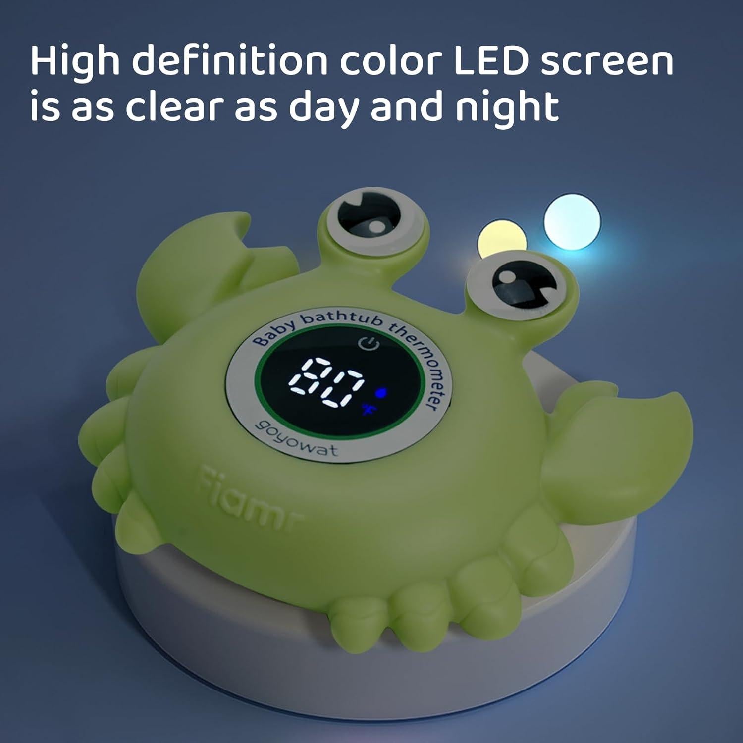 Termómetro de baño para bebés GOYOWAT cangrejo flotante LED