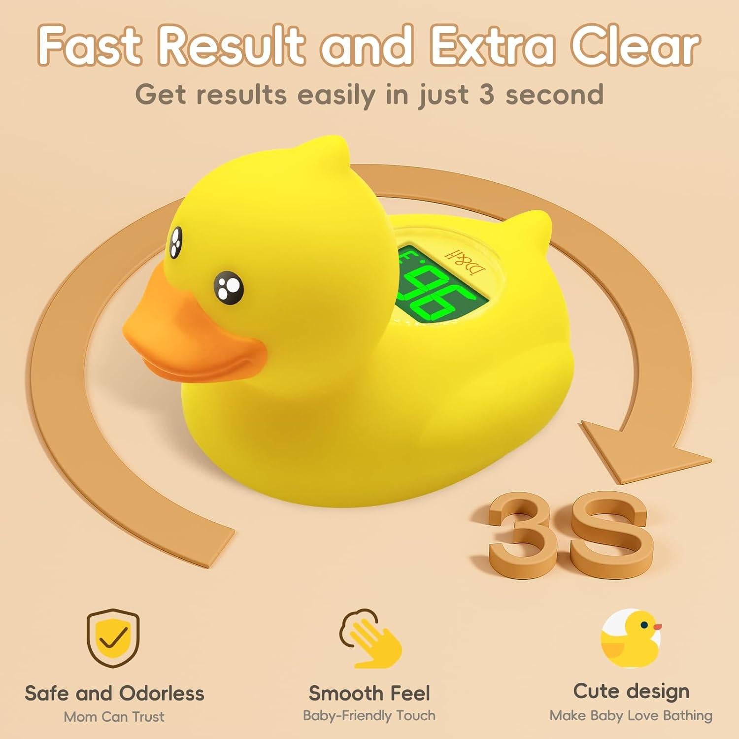 Termómetro de baño digital B&H pato recargable para bebés