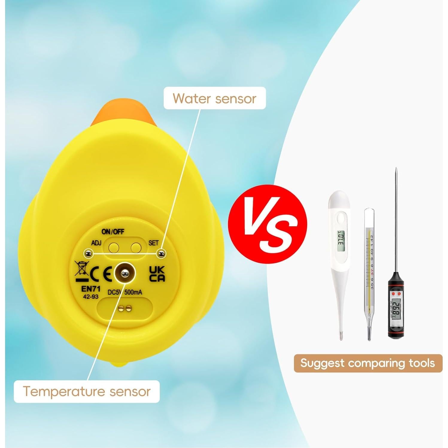 Termómetro de baño digital B&H pato recargable para bebés