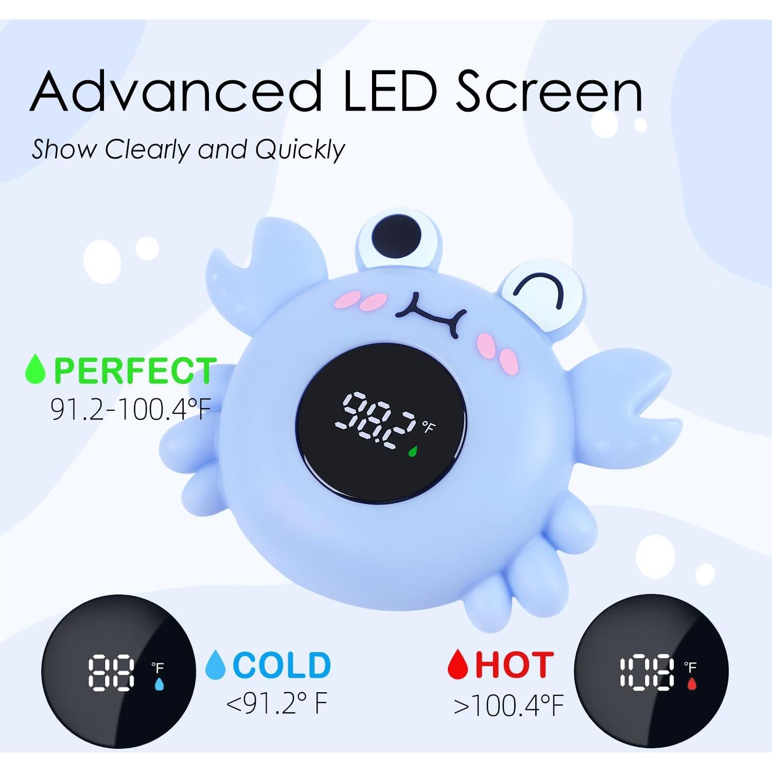 Termómetro de baño CHAMIUU cangrejo para bebés 11.2x9.4cm