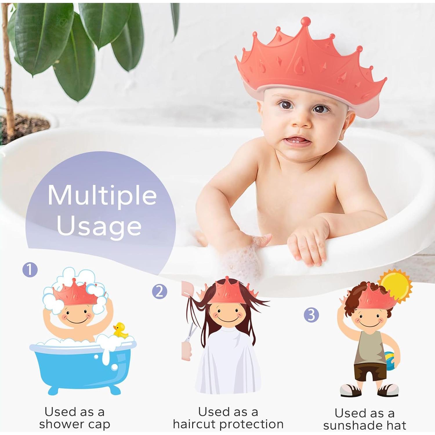 Gorro de Ducha para Bebés FUNUPUP con Taza de Enjuague Amarillo