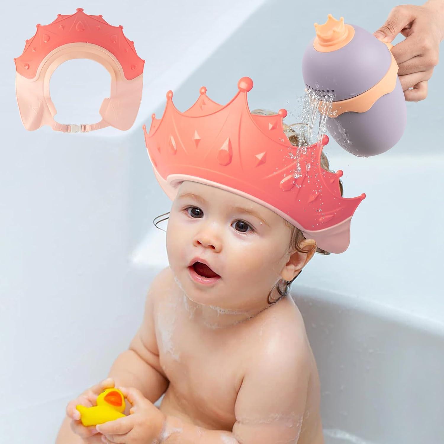 Gorro de Ducha para Bebés FUNUPUP con Taza de Enjuague Amarillo