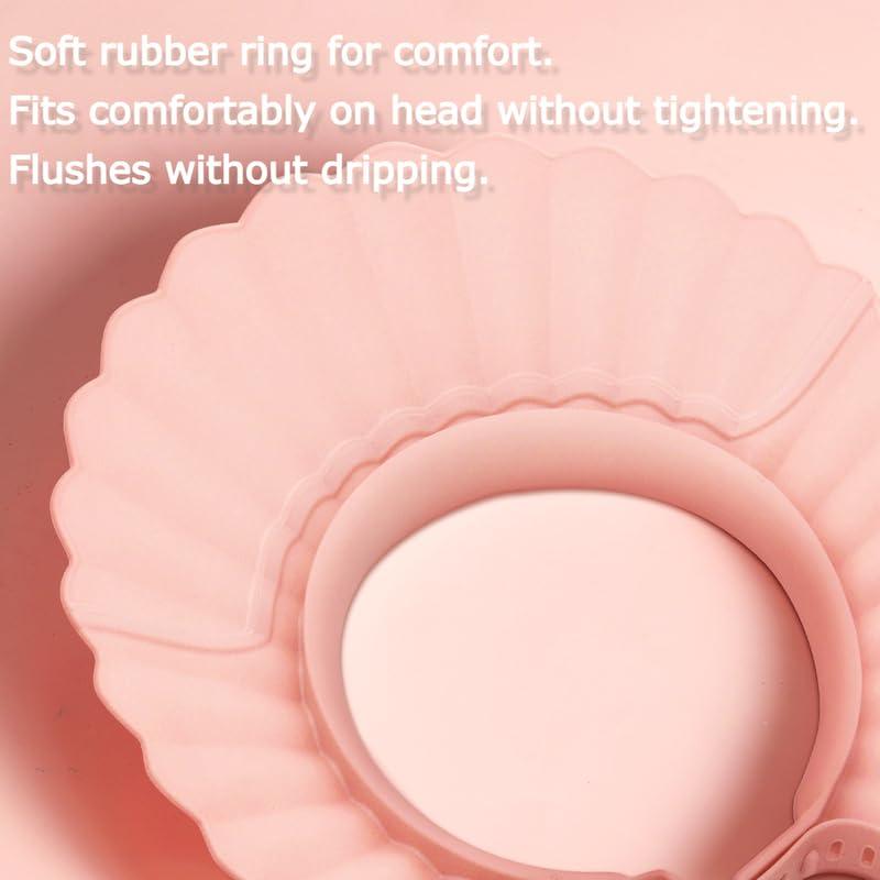 Gorro de Ducha para Bebé Rosa Ajustable Silicona Segura