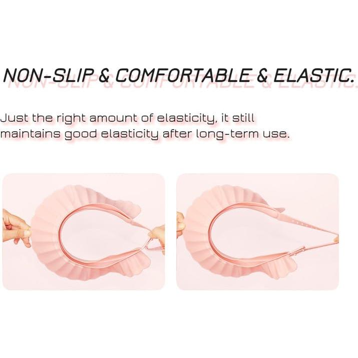 Gorro de Ducha para Bebé Rosa Ajustable Silicona Segura